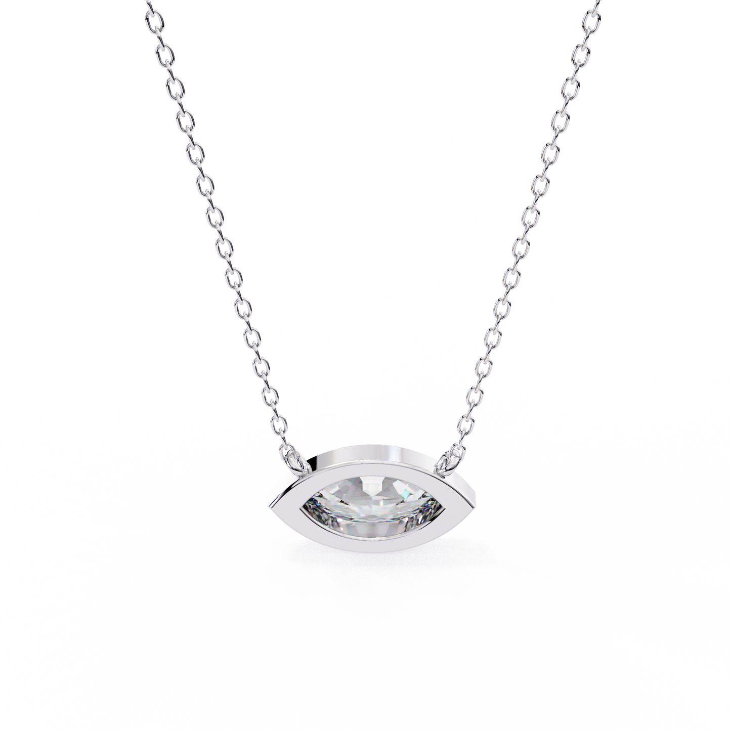 2.00 carat marquise cut bezel set diamond pendant necklace – elegant jewelry for women