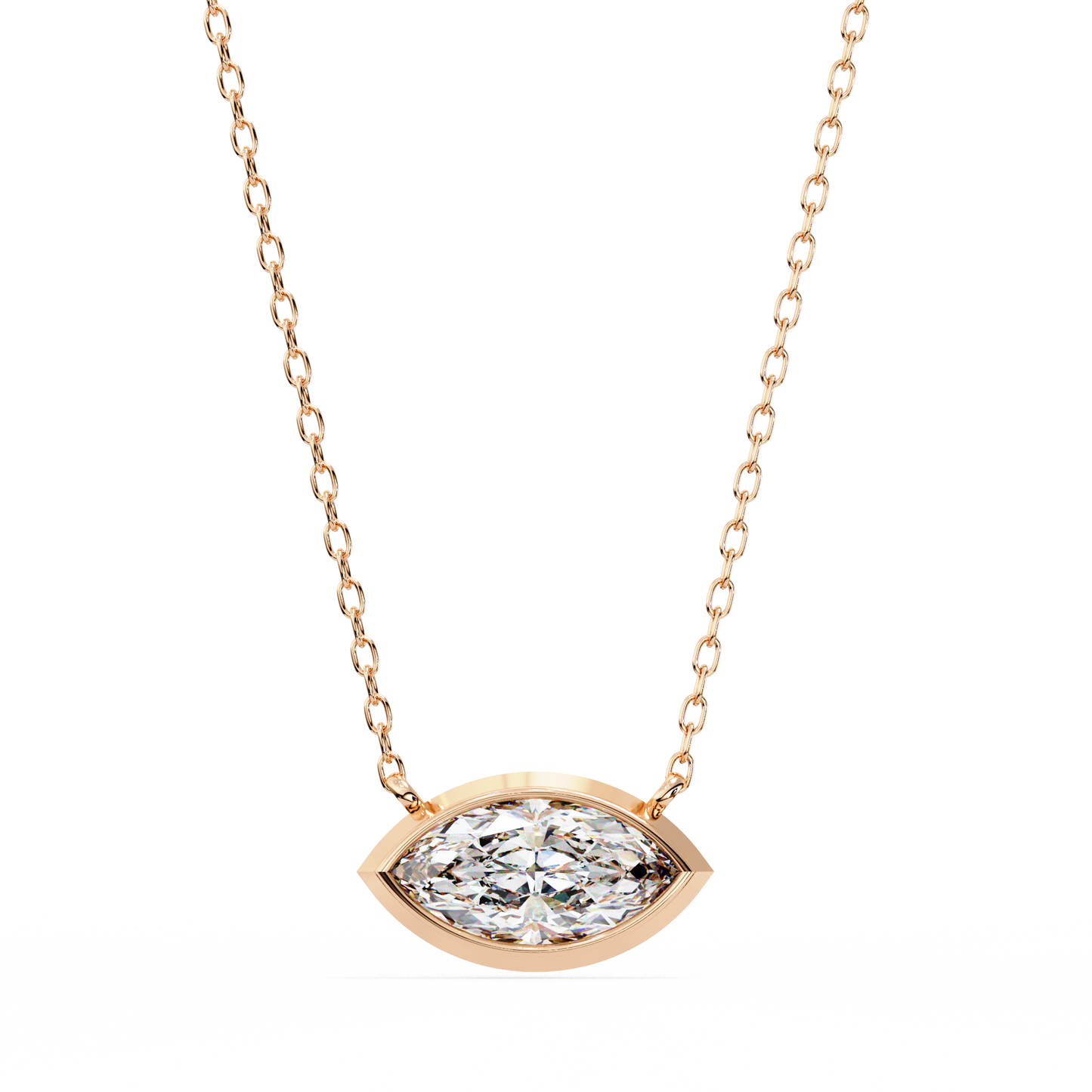 lgd pendant marquise stone (0.68ct) in 14k gold without chain