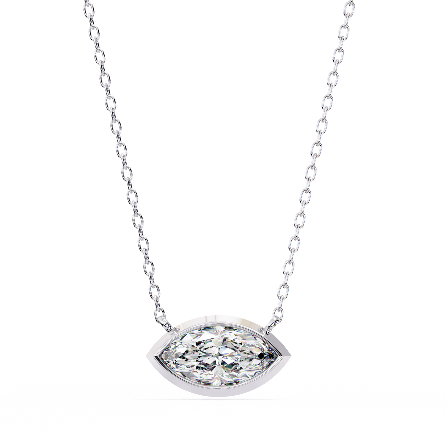 2.00 carat marquise cut bezel set diamond pendant necklace – elegant jewelry for women