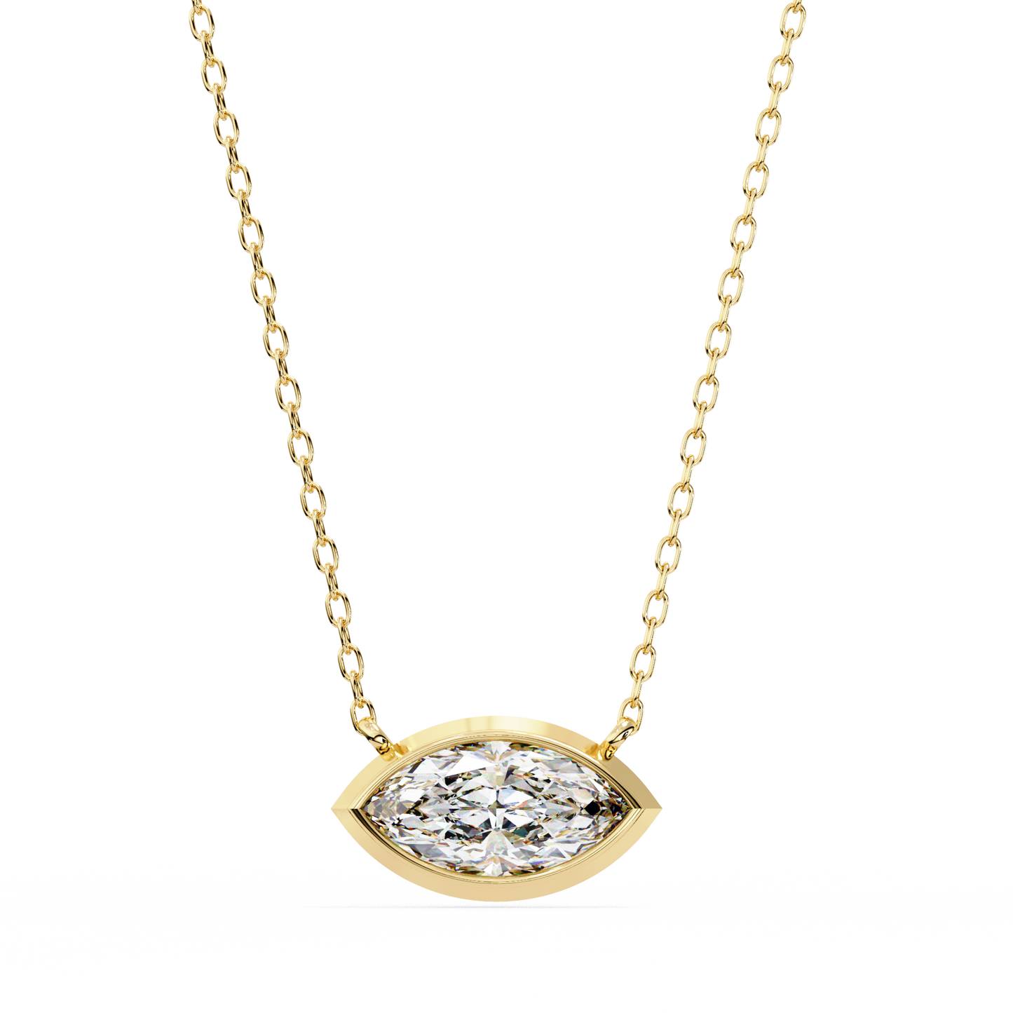 lgd pendant marquise stone (0.68ct) in 14k gold without chain