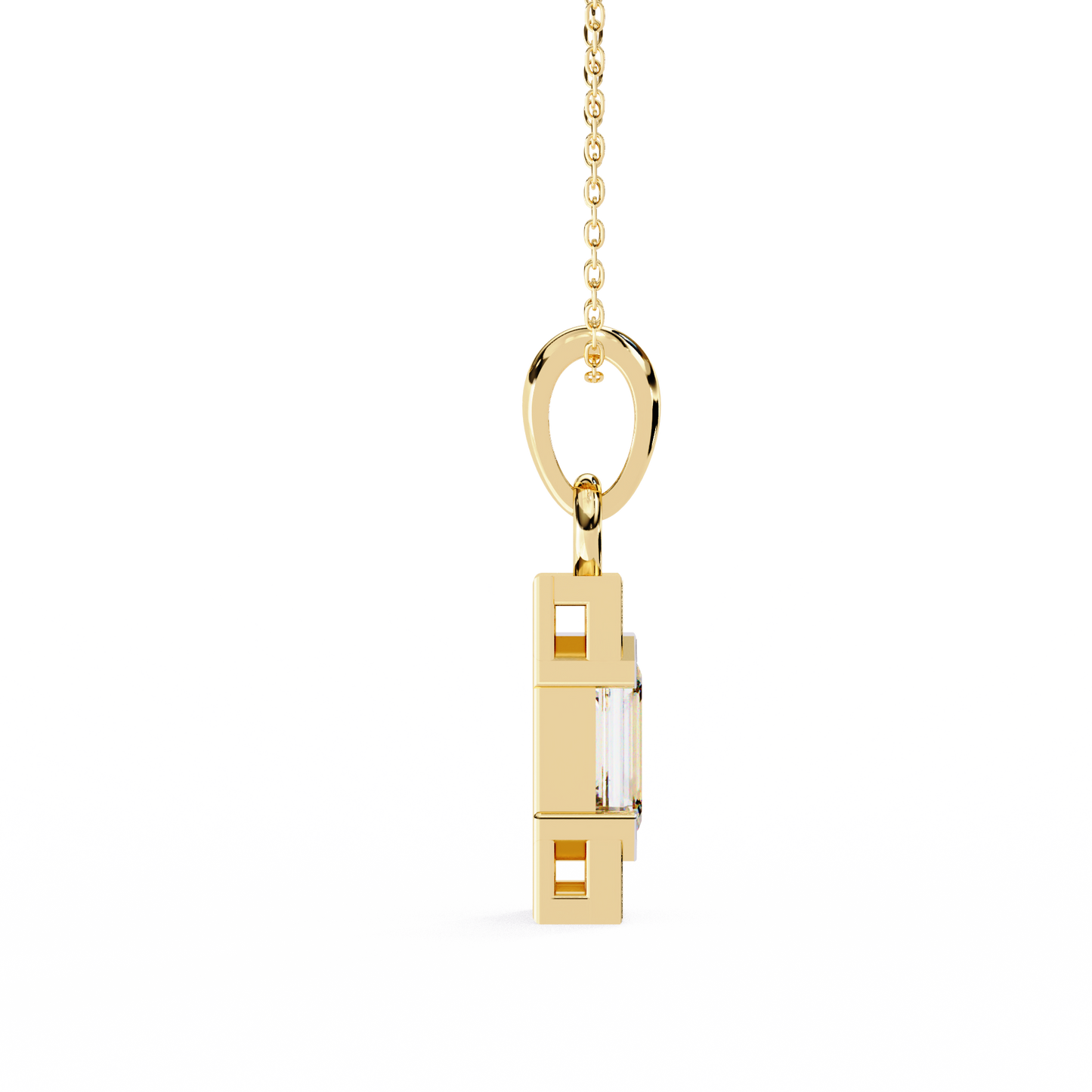 lgd solitaire pendant emerald stone (1.05ct) in 14k gold without chain