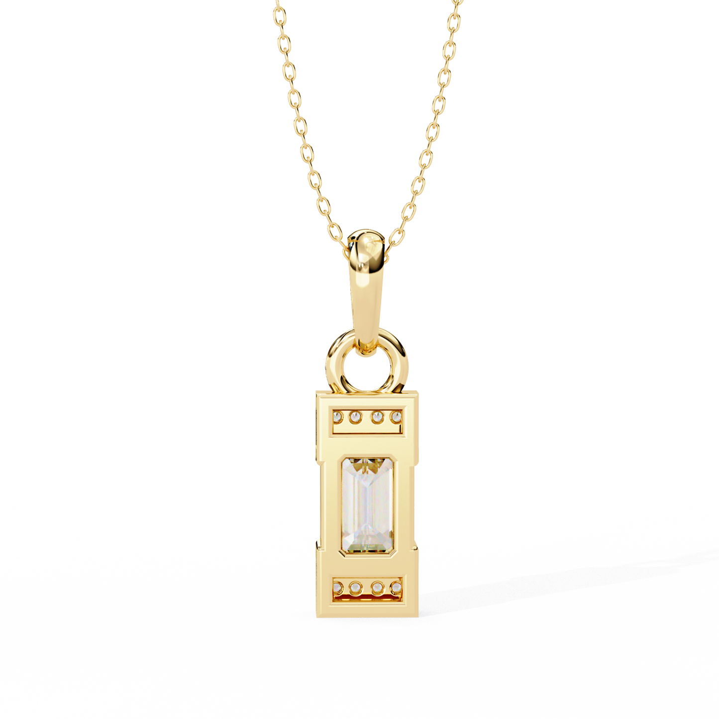 lgd solitaire pendant emerald stone (1.05ct) in 14k gold without chain
