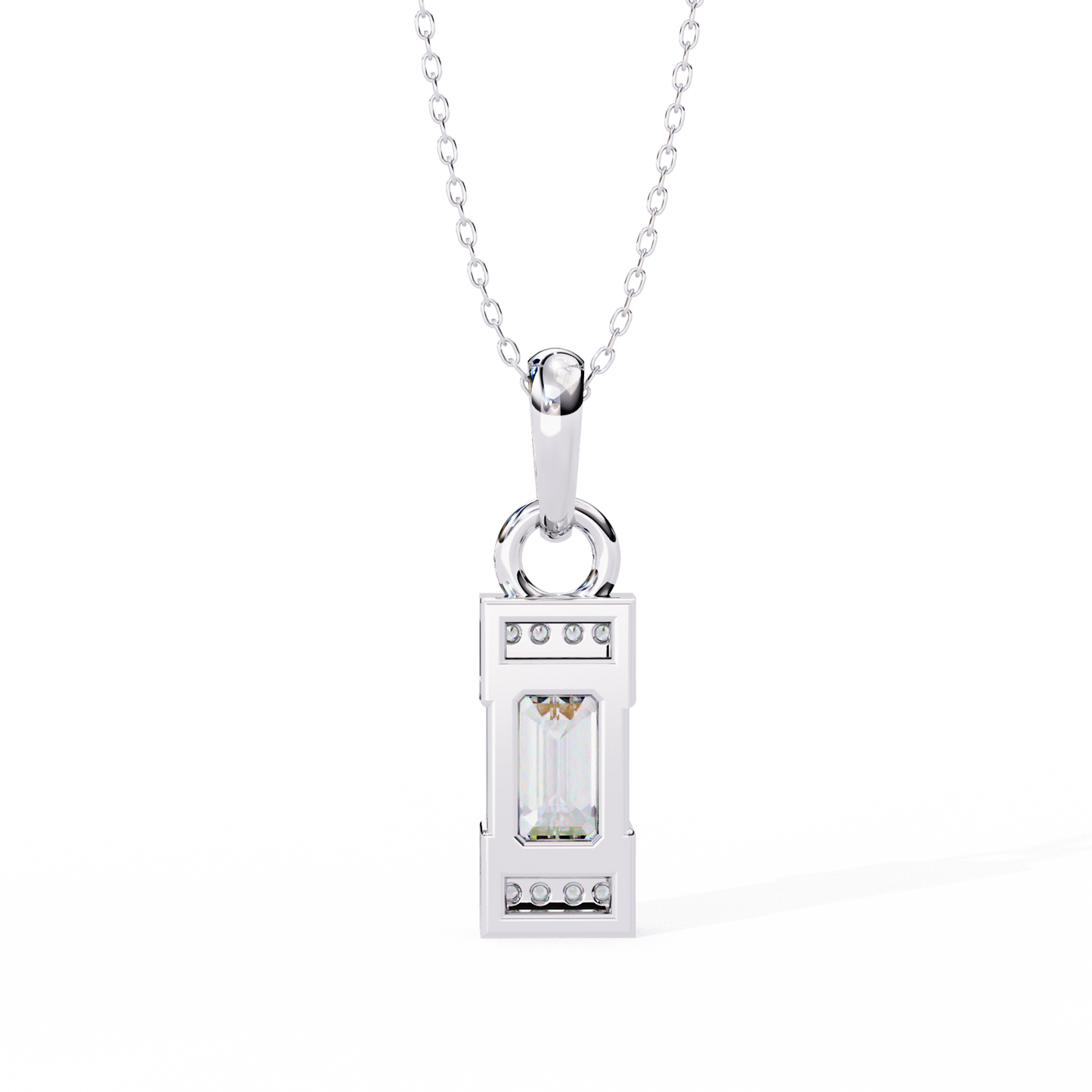 lgd solitaire pendant emerald stone (1.05ct) in 14k gold without chain