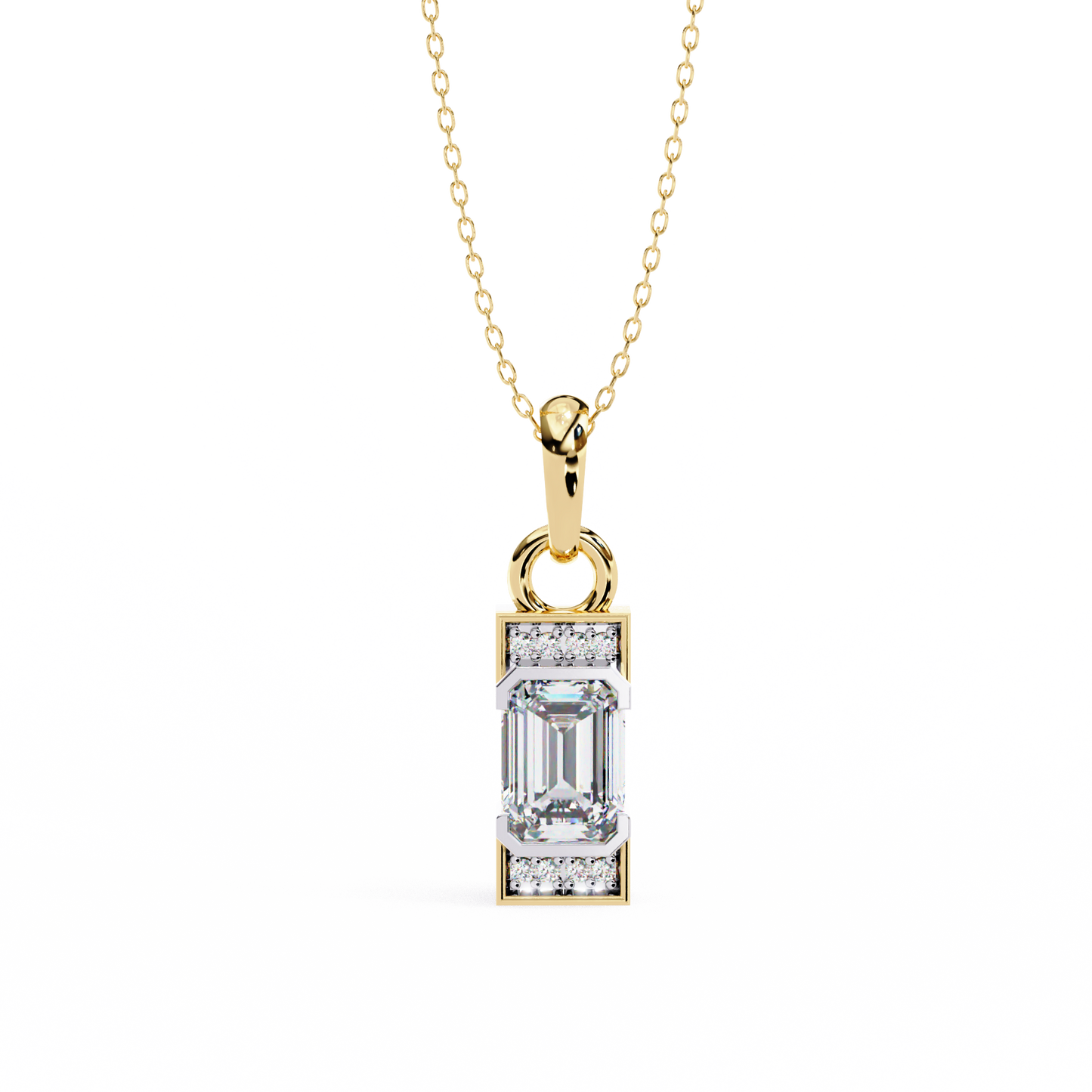 lgd solitaire pendant emerald stone (1.05ct) in 14k gold without chain