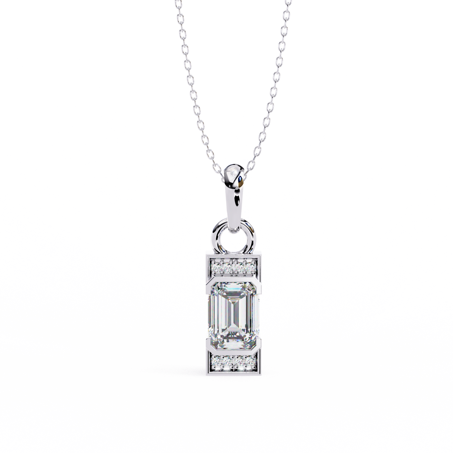 lgd solitaire pendant emerald stone (1.05ct) in 14k gold without chain