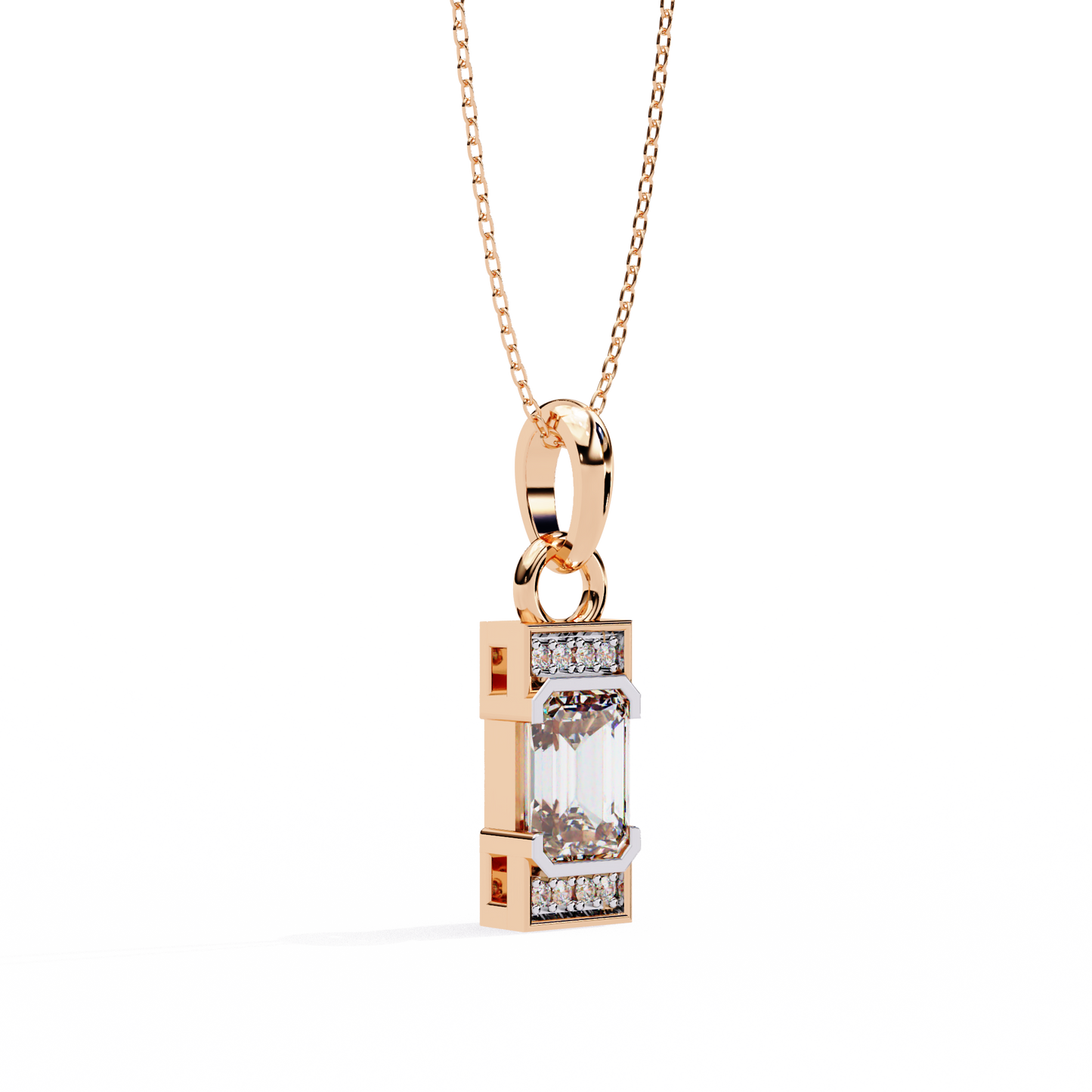 lgd solitaire pendant emerald stone (1.05ct) in 14k gold without chain