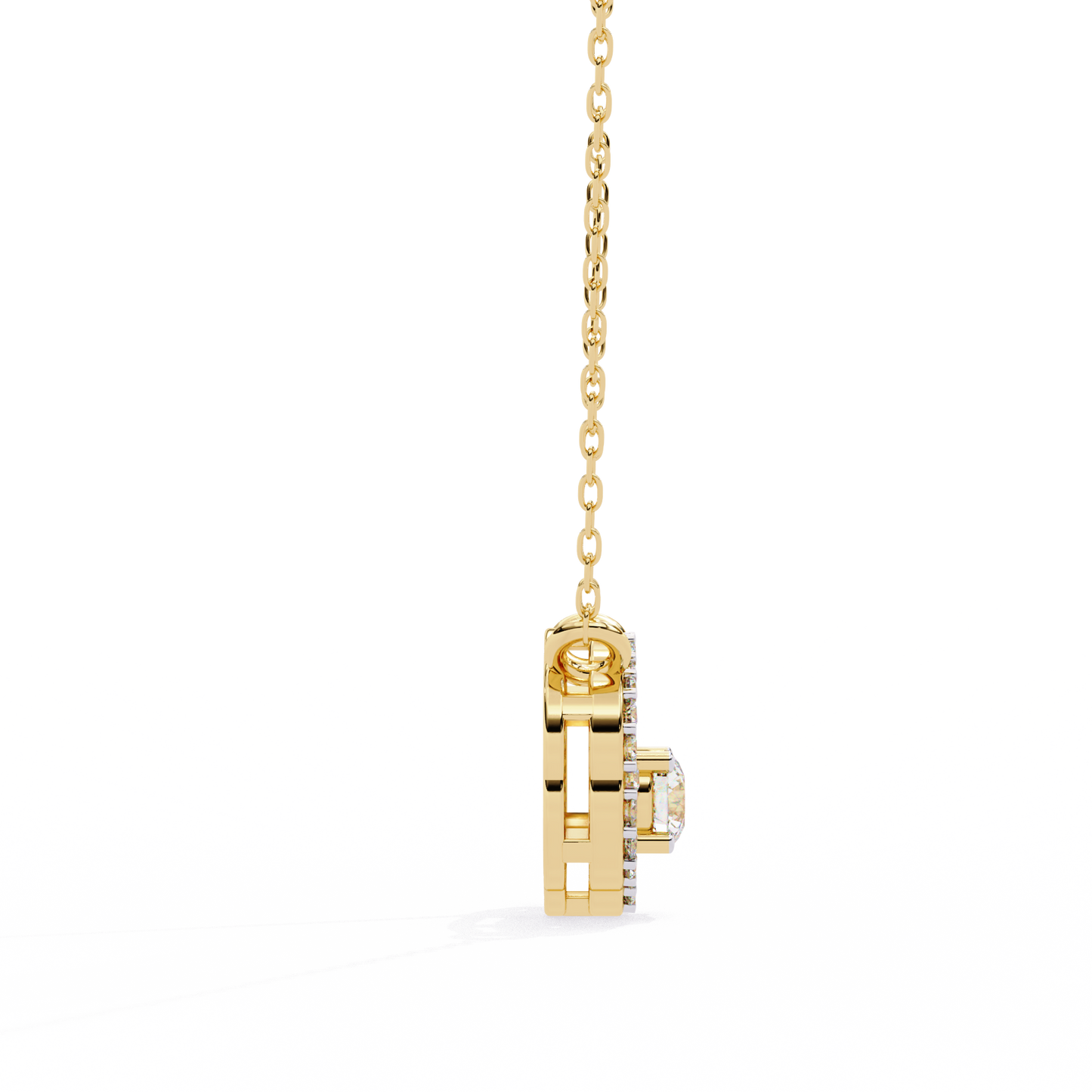 lgd pendant round stone (0.31ct ) in 14k gold without chain