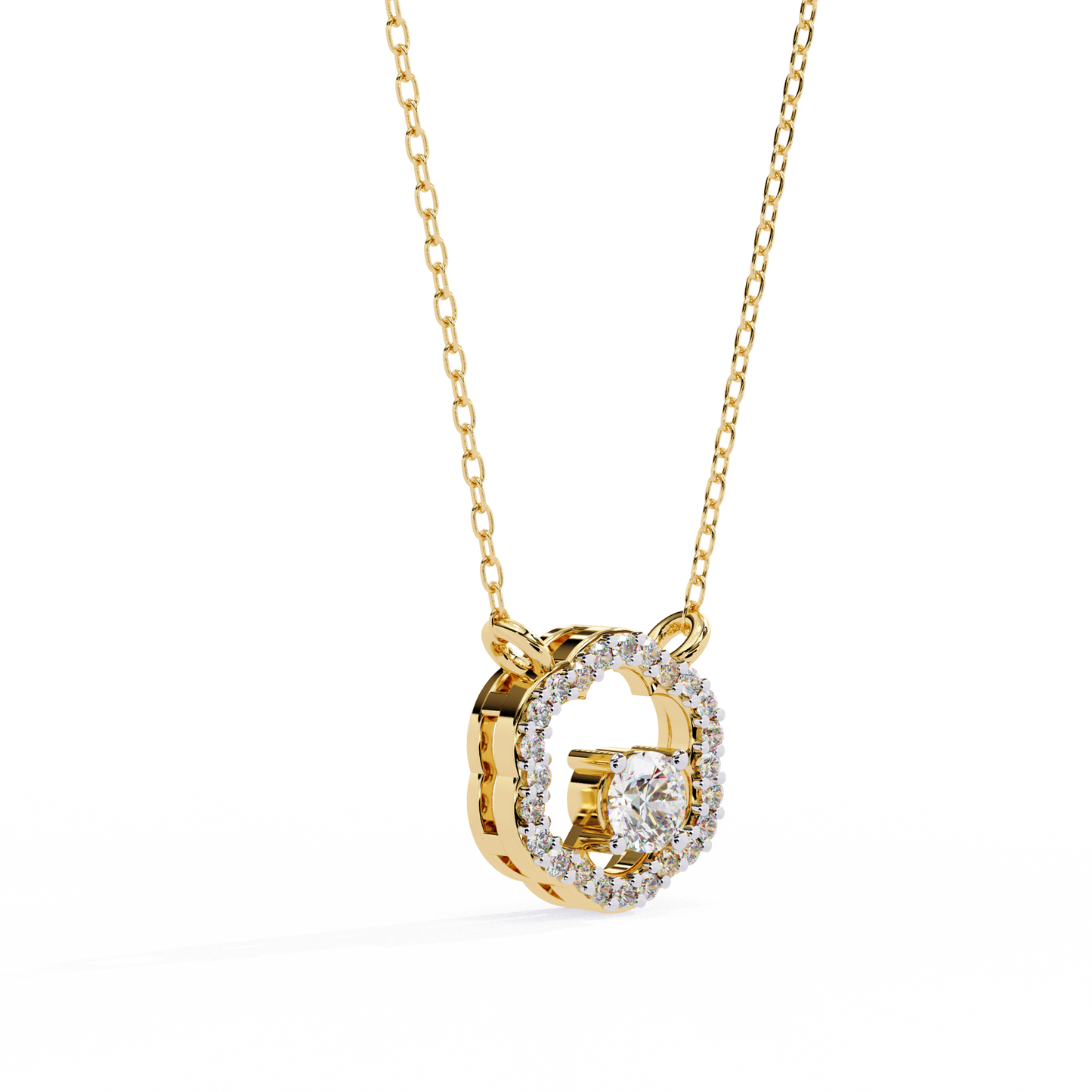 lgd pendant round stone (0.31ct ) in 14k gold without chain