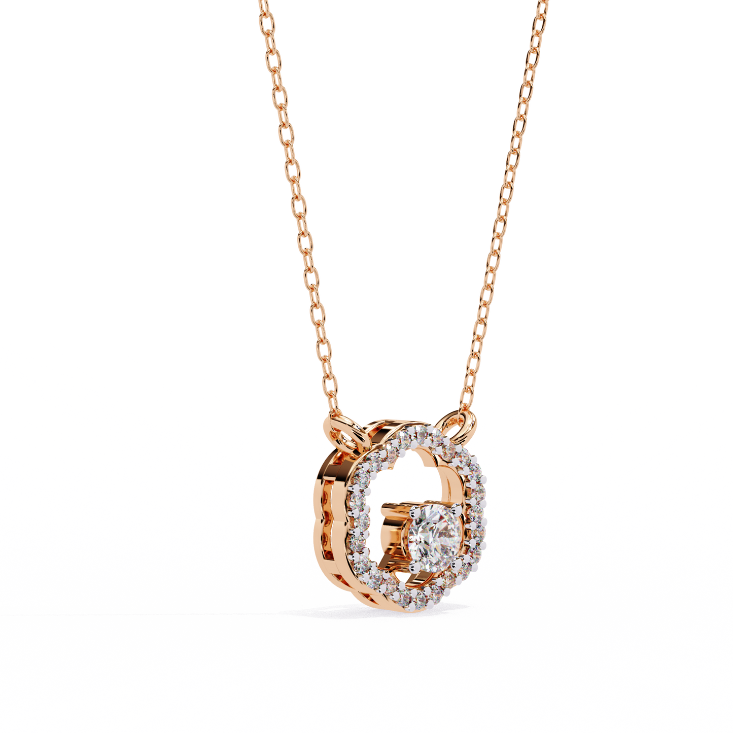 lgd pendant round stone (0.31ct ) in 14k gold without chain