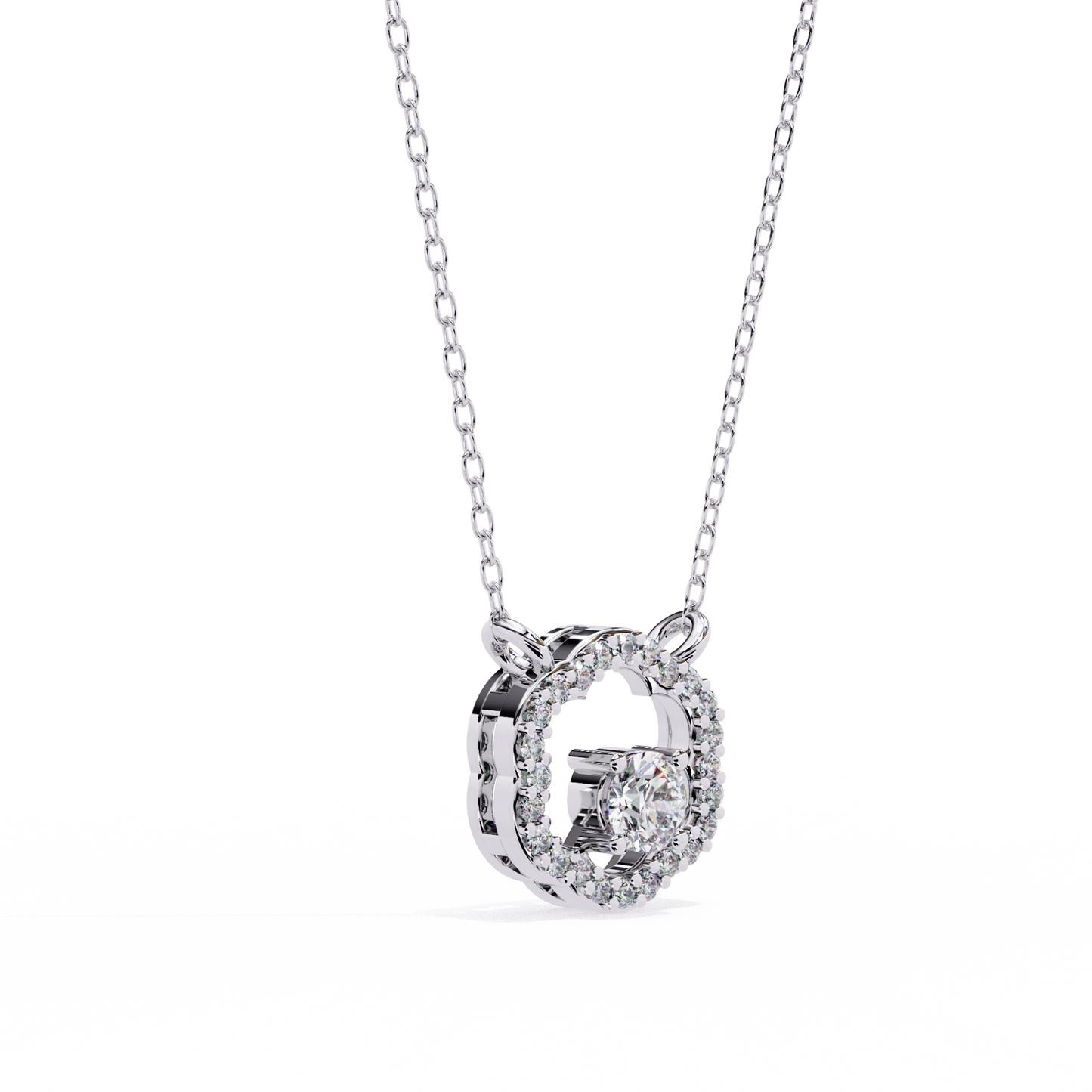 lgd pendant round stone (0.31ct ) in 14k gold without chain