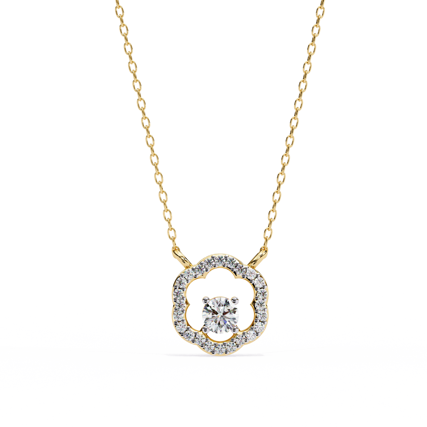 lgd pendant round stone (0.31ct ) in 14k gold without chain