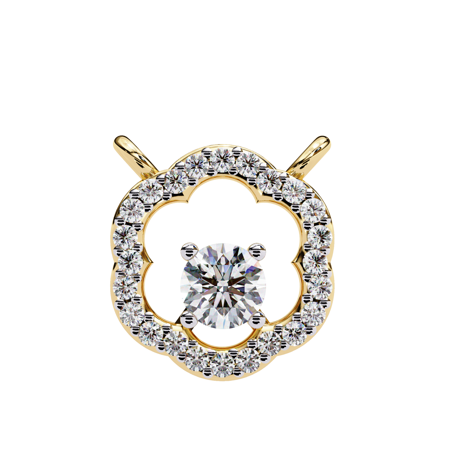 lgd pendant round stone (0.31ct ) in 14k gold without chain