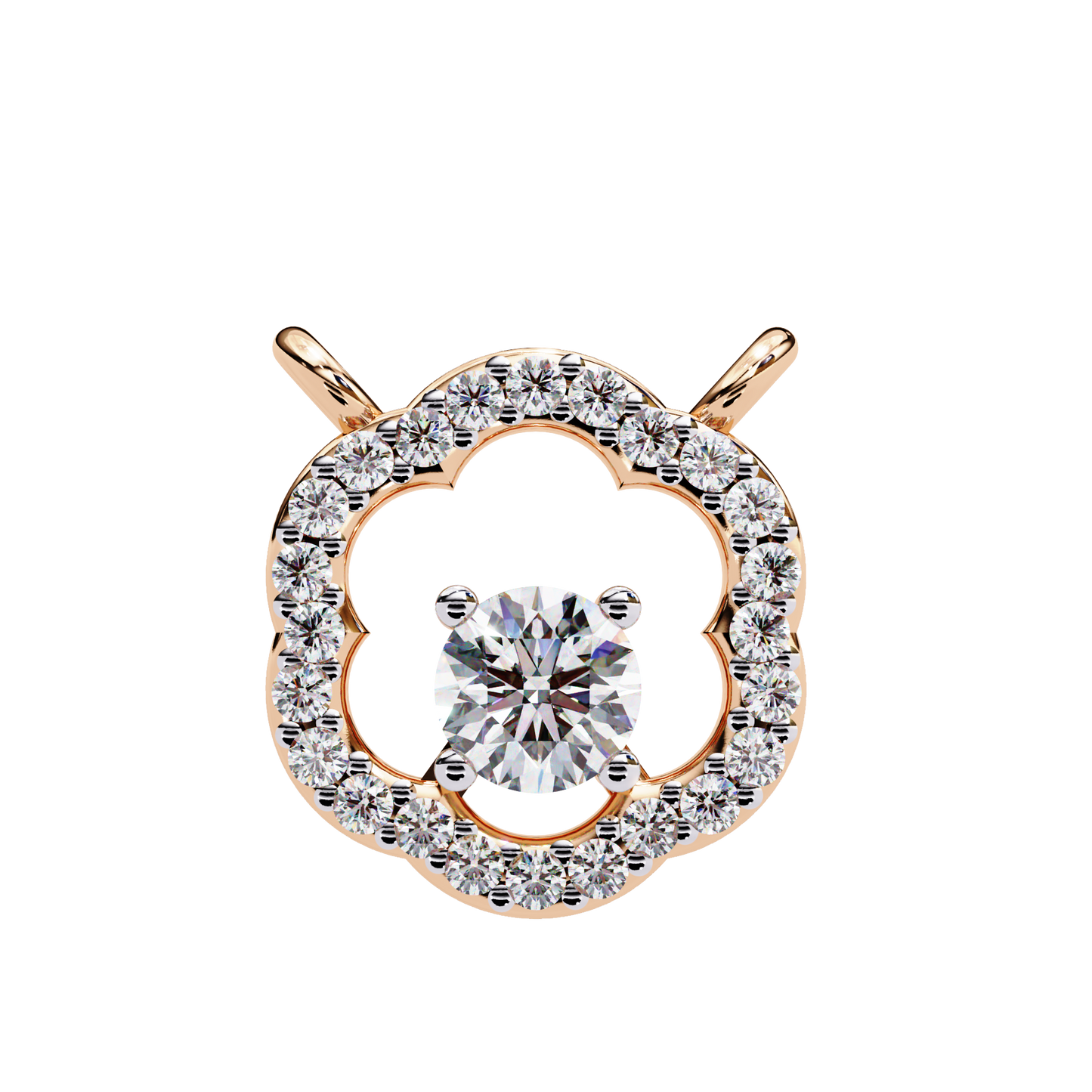 lgd pendant round stone (0.31ct ) in 14k gold without chain