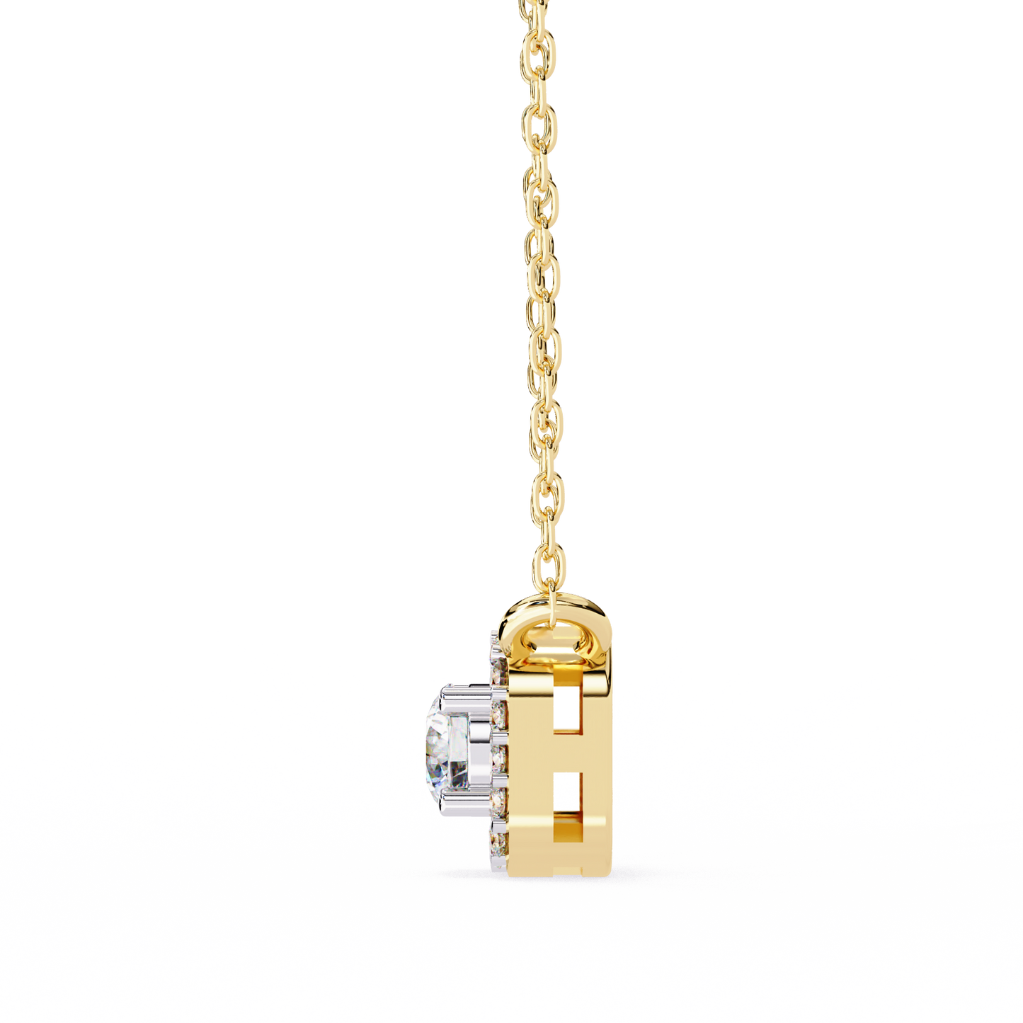 lgd pendant round stone (0.3ct ) in 14k gold without chain