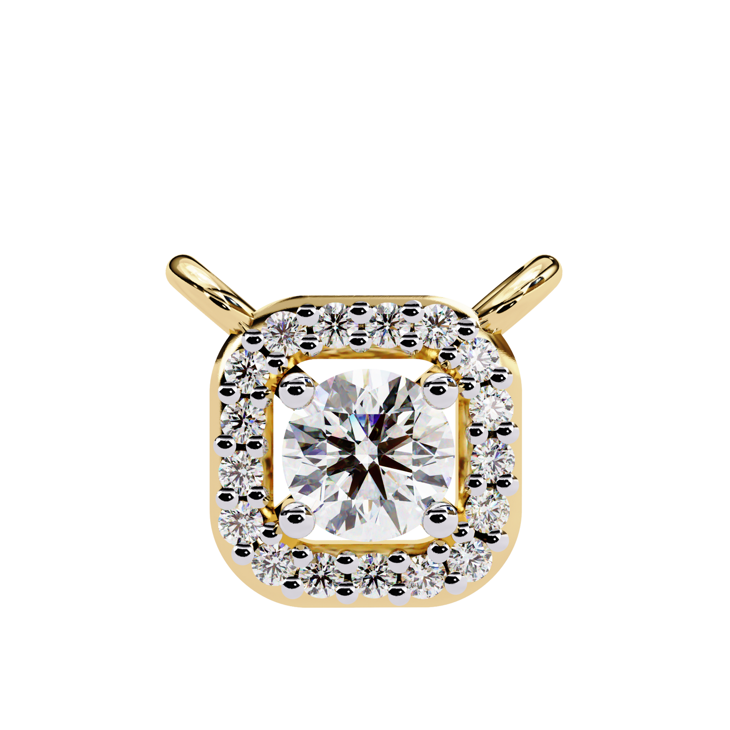 lgd pendant round stone (0.3ct ) in 14k gold without chain