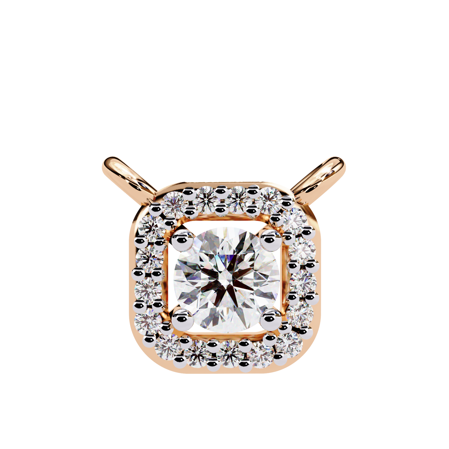 lgd pendant round stone (0.3ct ) in 14k gold without chain