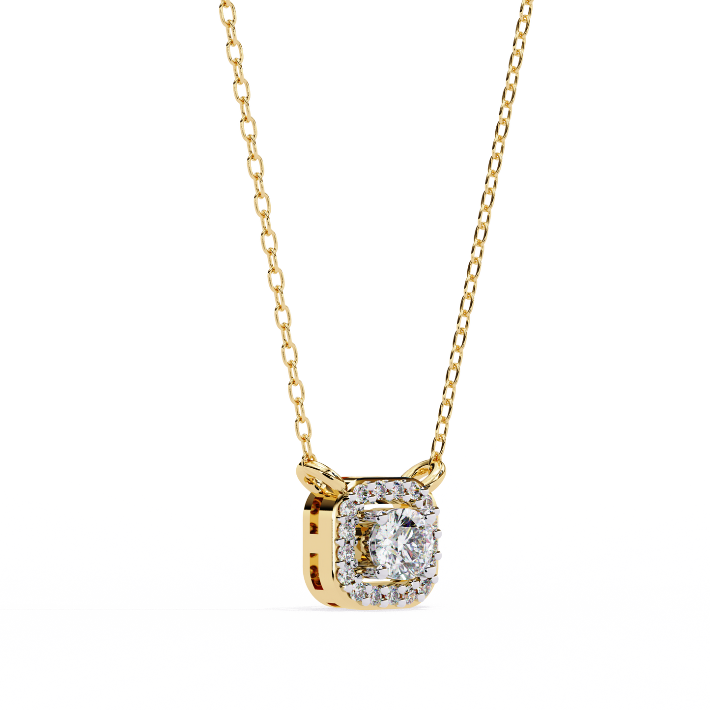lgd pendant round stone (0.3ct ) in 14k gold without chain
