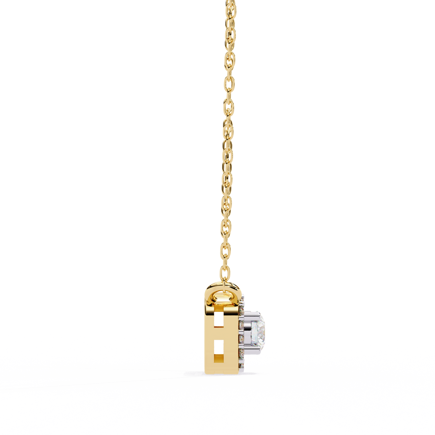 lgd pendant round stone (0.3ct ) in 14k gold without chain