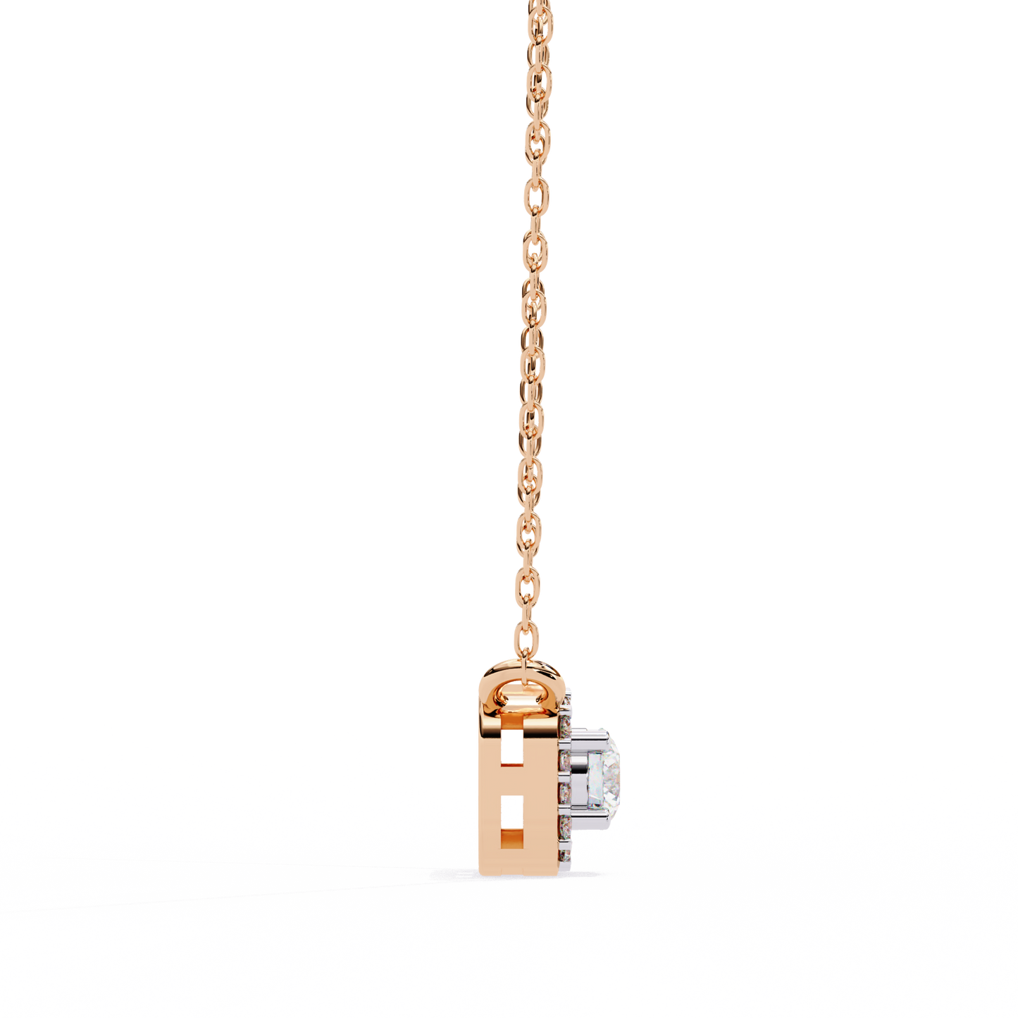 lgd pendant round stone (0.3ct ) in 14k gold without chain