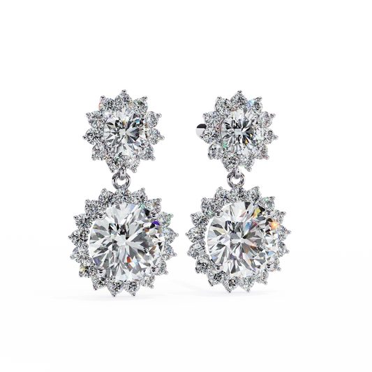 1.50 Carat Round Cut Diamond Drop & Dangle Earring - Fine Jewelry