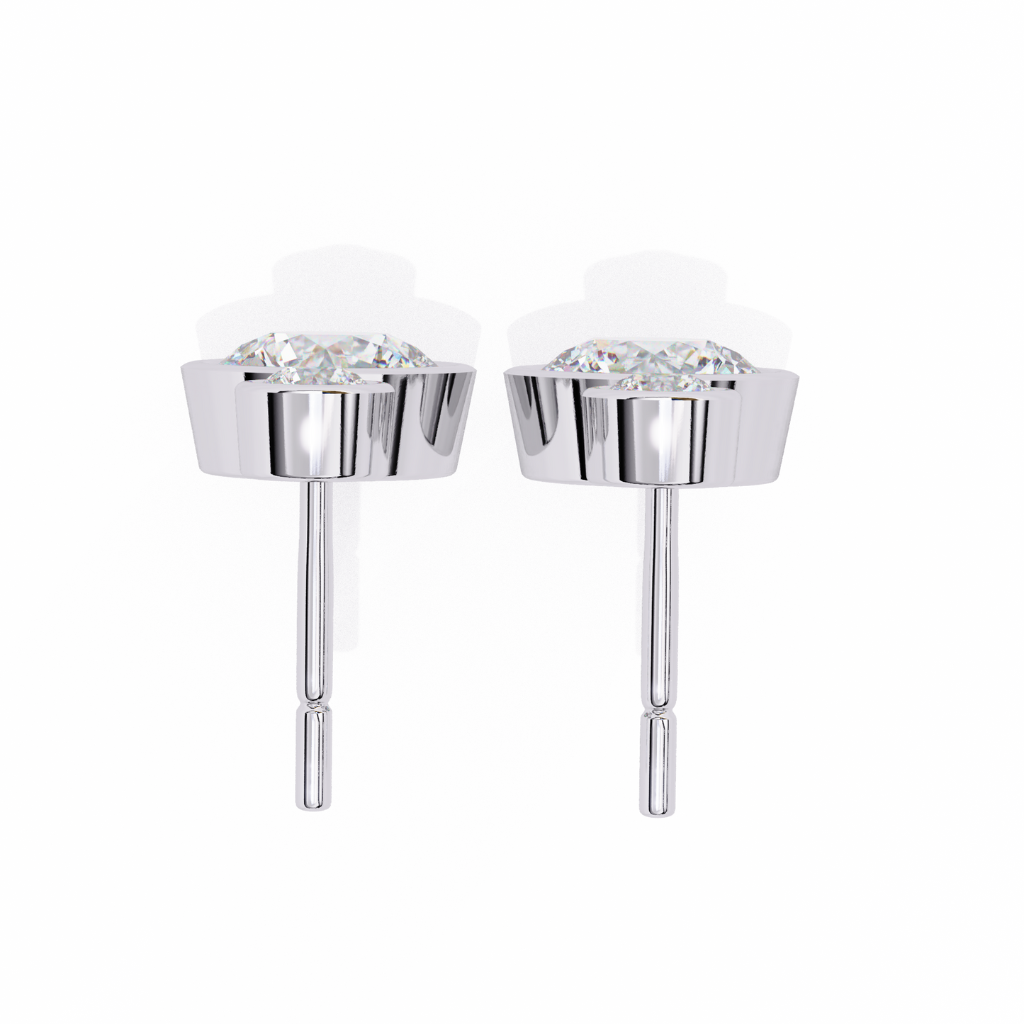 2.00 carat round cut bezel set diamond drop earrings – modern fine jewelry