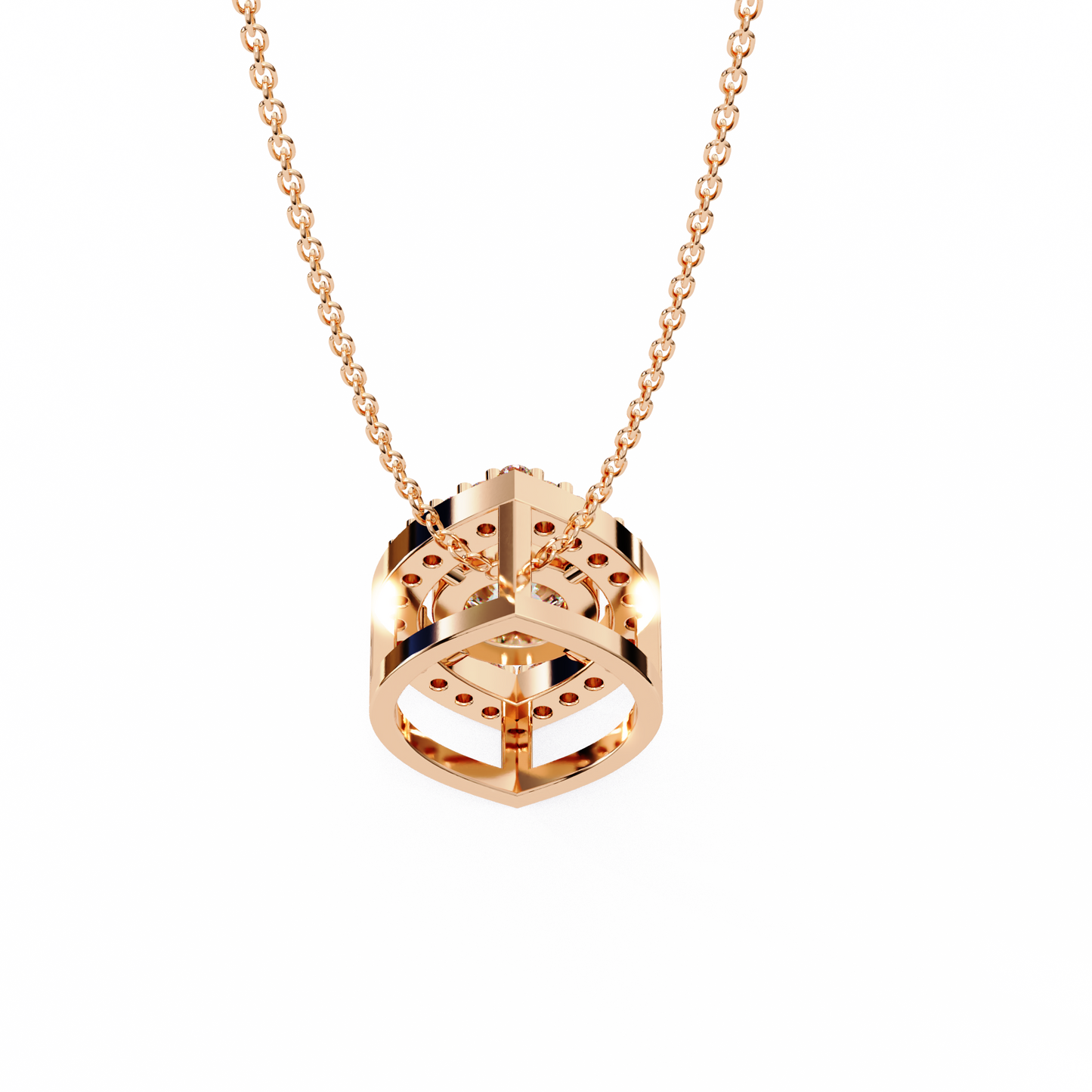 lgd pendant round stone (0.56ct ) in 14k gold without chain
