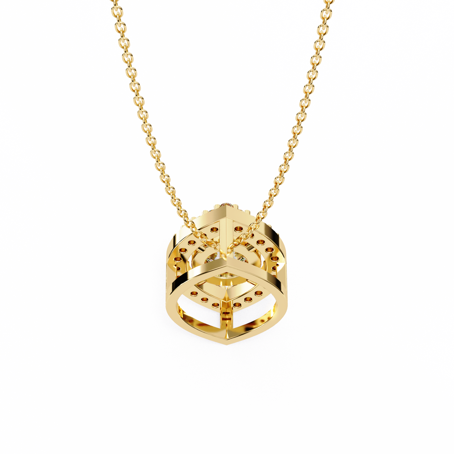 lgd pendant round stone (0.56ct ) in 14k gold without chain