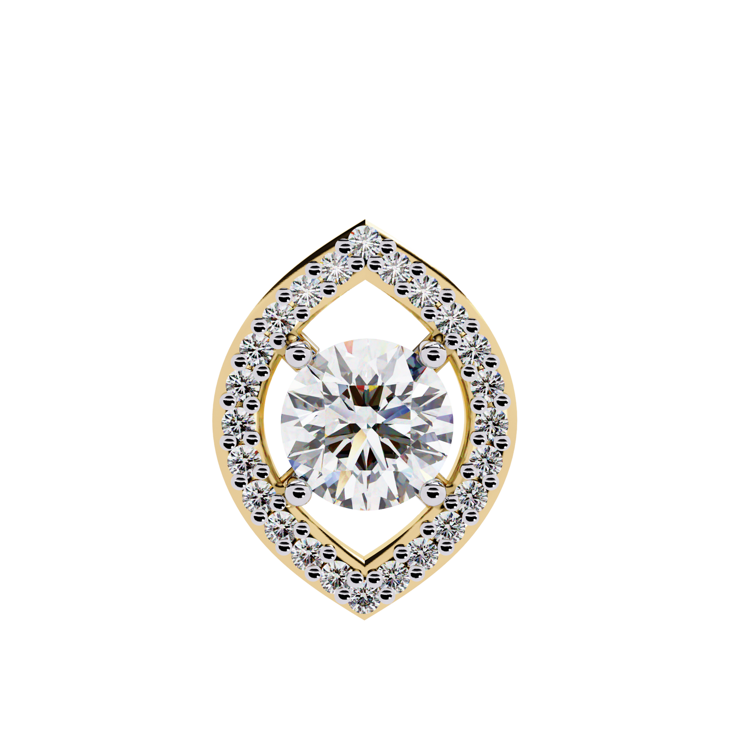 lgd pendant round stone (0.56ct ) in 14k gold without chain