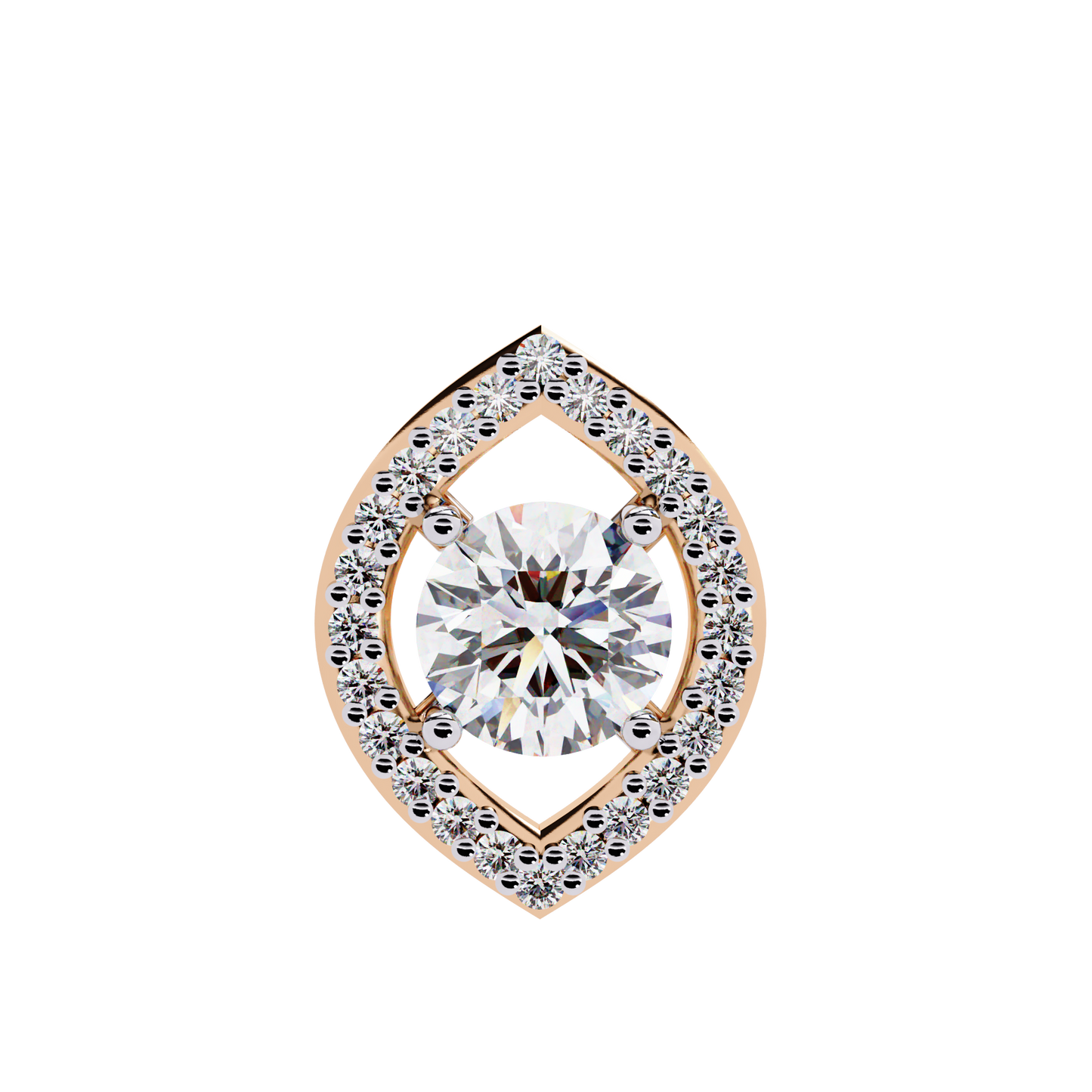 lgd pendant round stone (0.56ct ) in 14k gold without chain