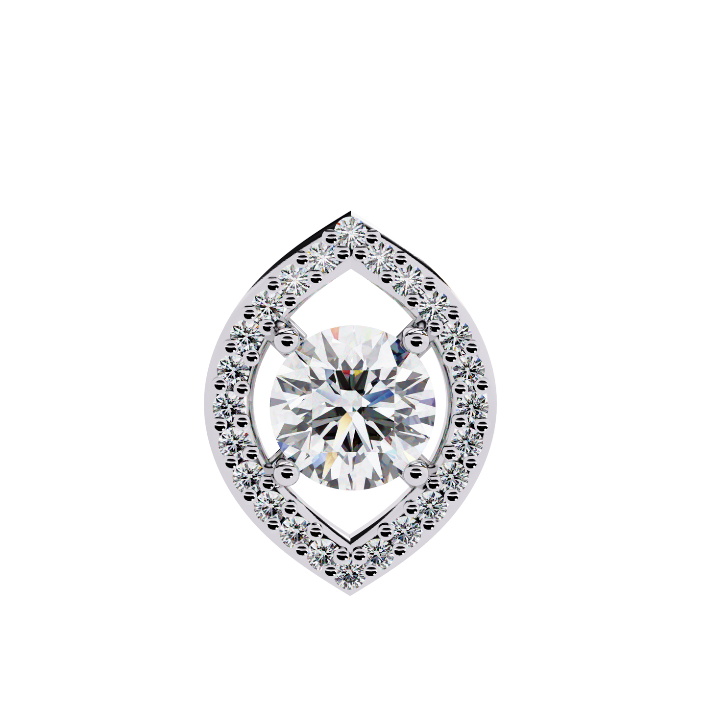 lgd pendant round stone (0.56ct ) in 14k gold without chain