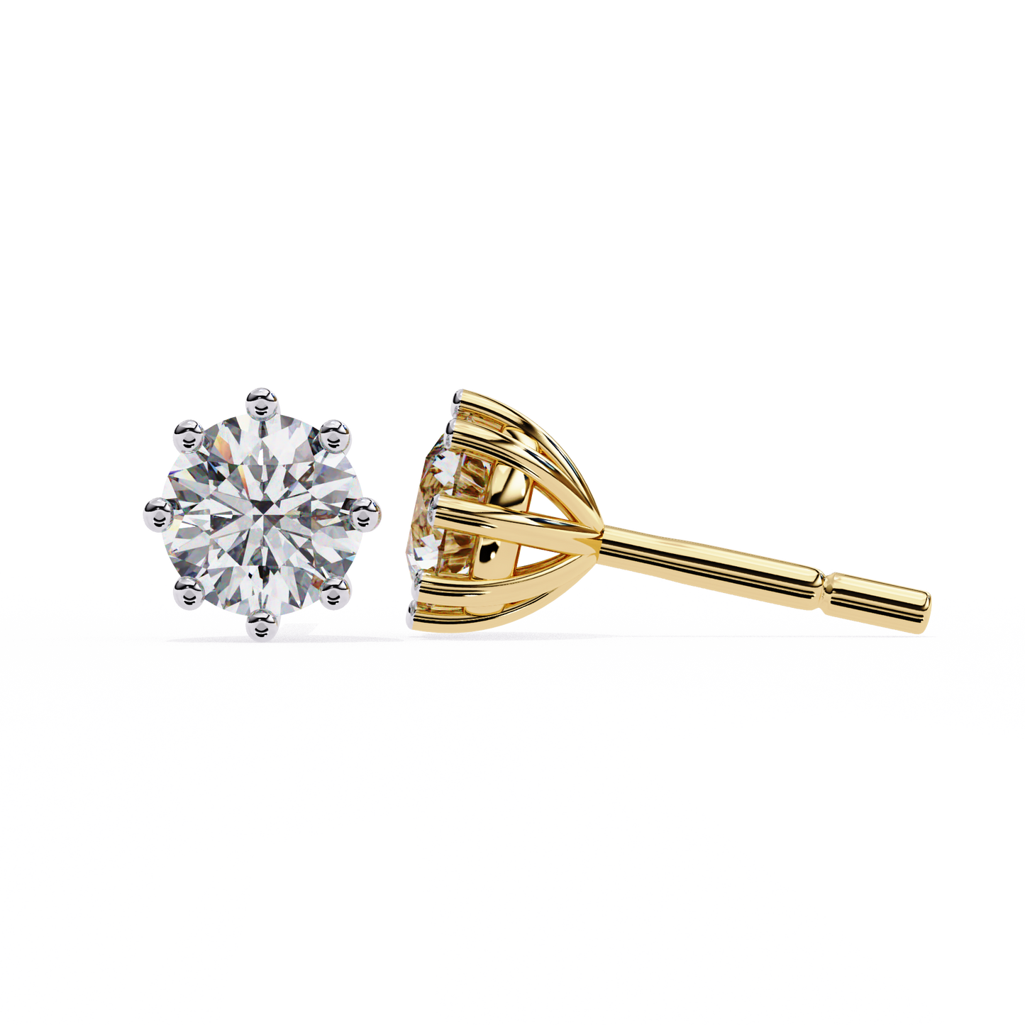2.60 carat round cut diamond solitaire stud earrings – luxury fine jewelry