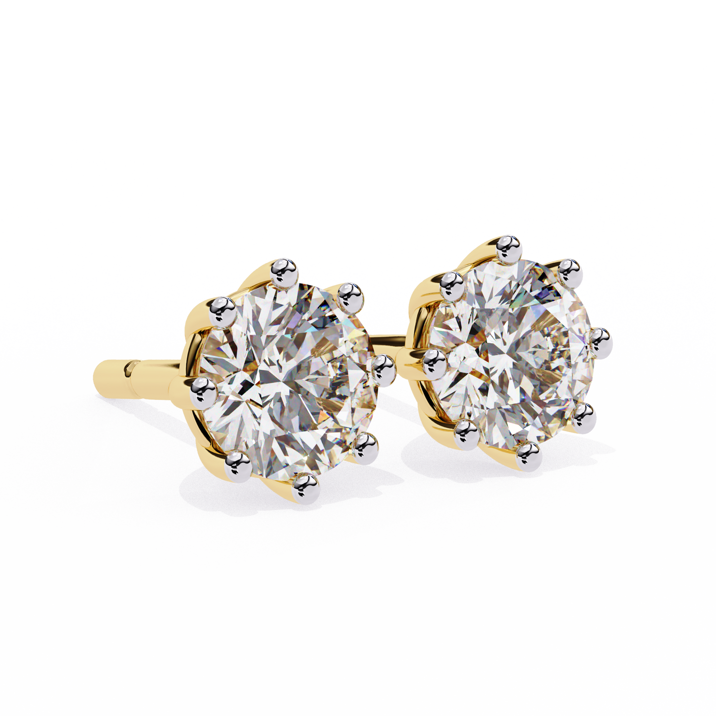 2.60 carat round cut diamond solitaire stud earrings – luxury fine jewelry