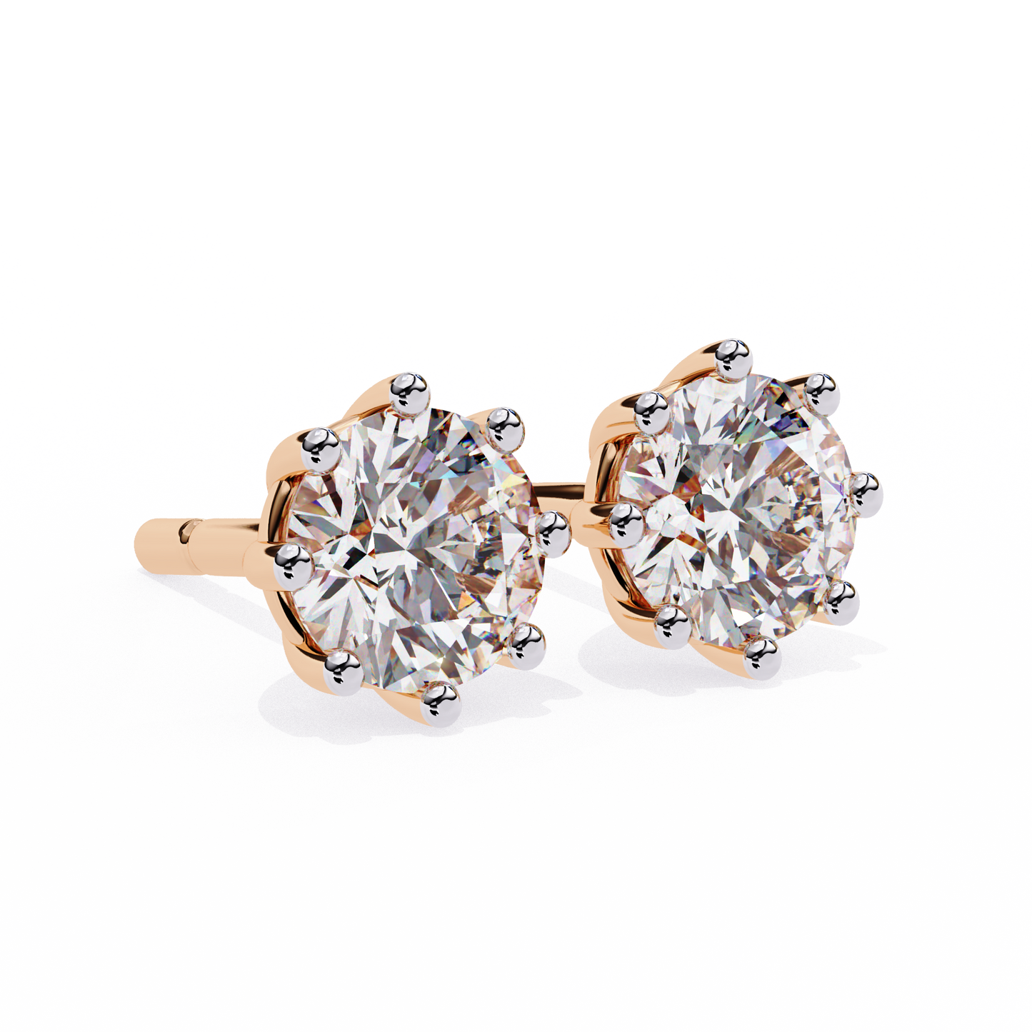 2.60 carat round cut diamond solitaire stud earrings – luxury fine jewelry