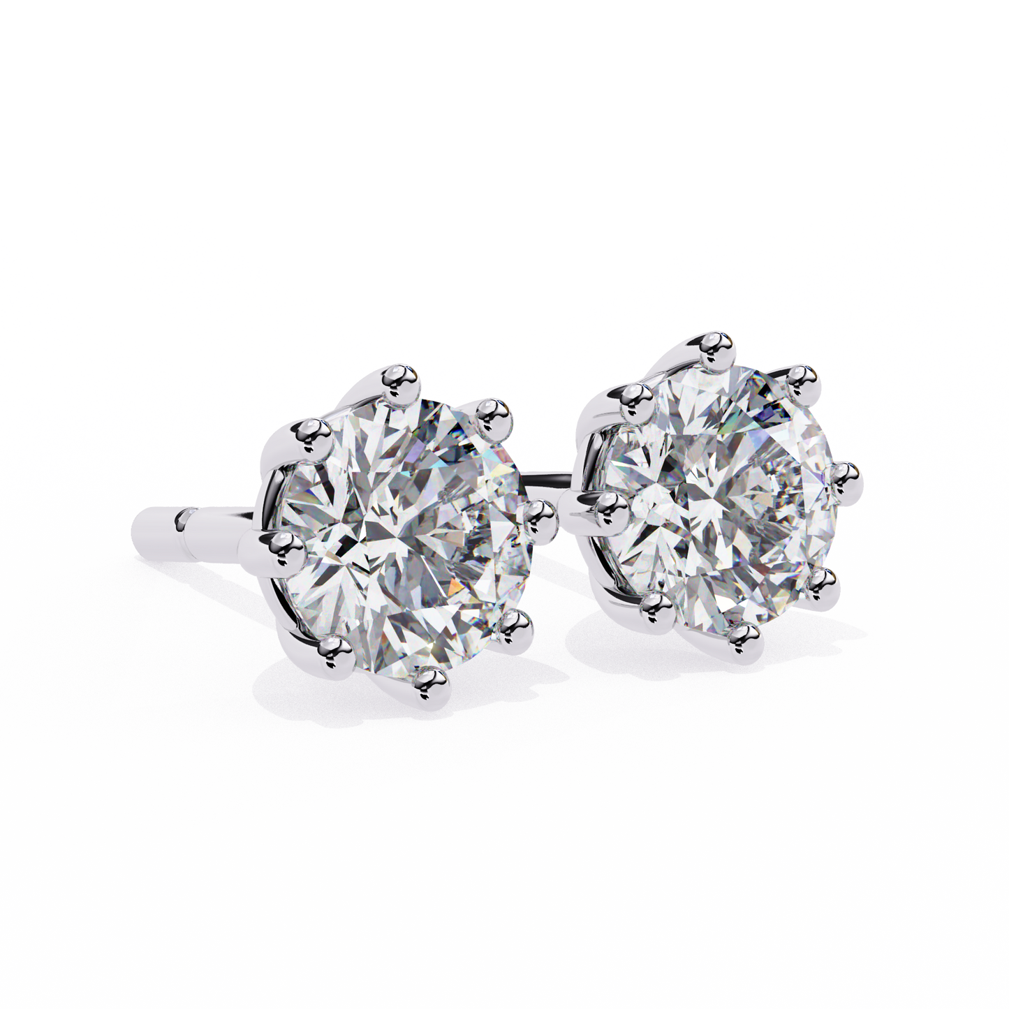 2.60 carat round cut diamond solitaire stud earrings – luxury fine jewelry