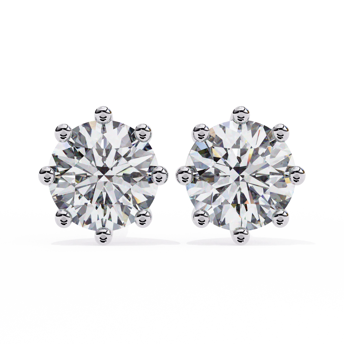 2.60 carat round cut diamond solitaire stud earrings – luxury fine jewelry