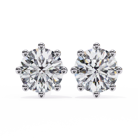 2.60 Carat Round Cut Diamond Solitaire Stud Earrings – Luxury Fine Jewelry