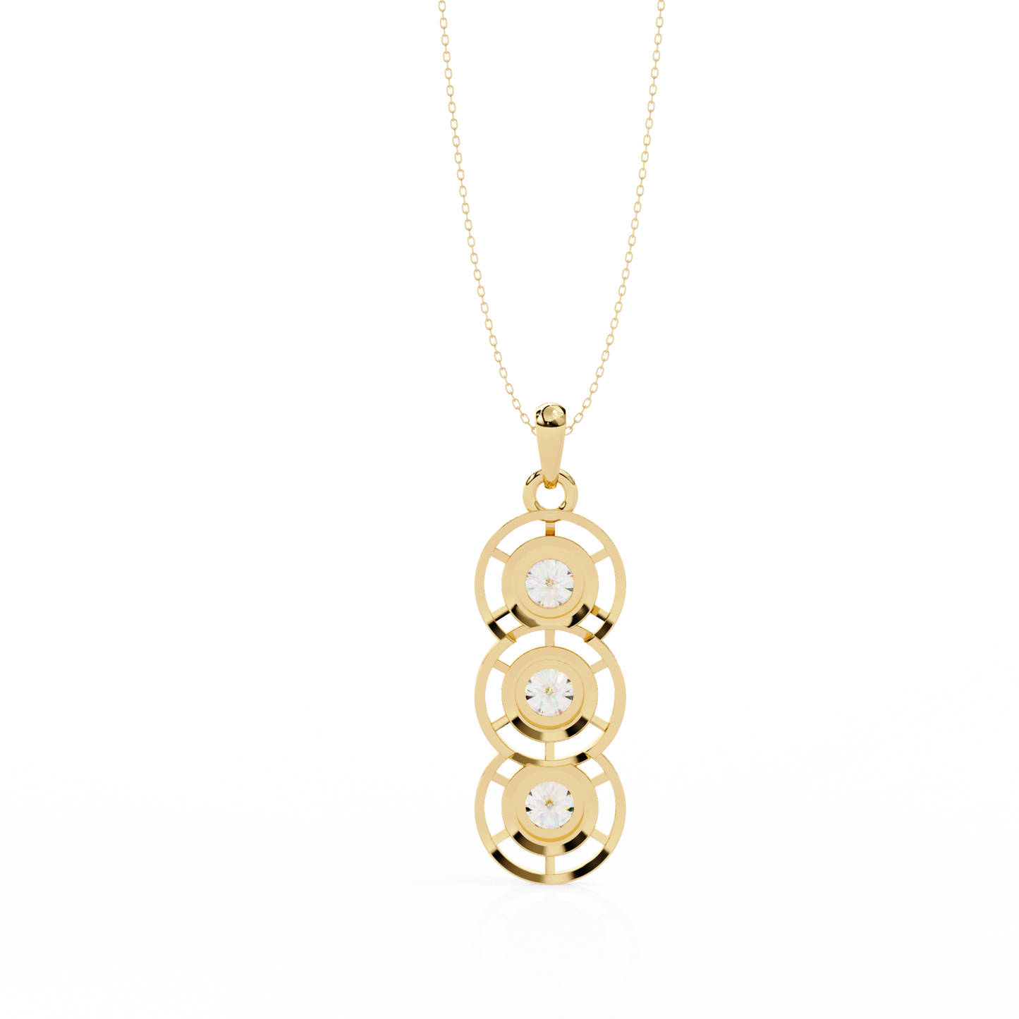 lgd pendant round stone (1.23ct) in 14k gold without chain