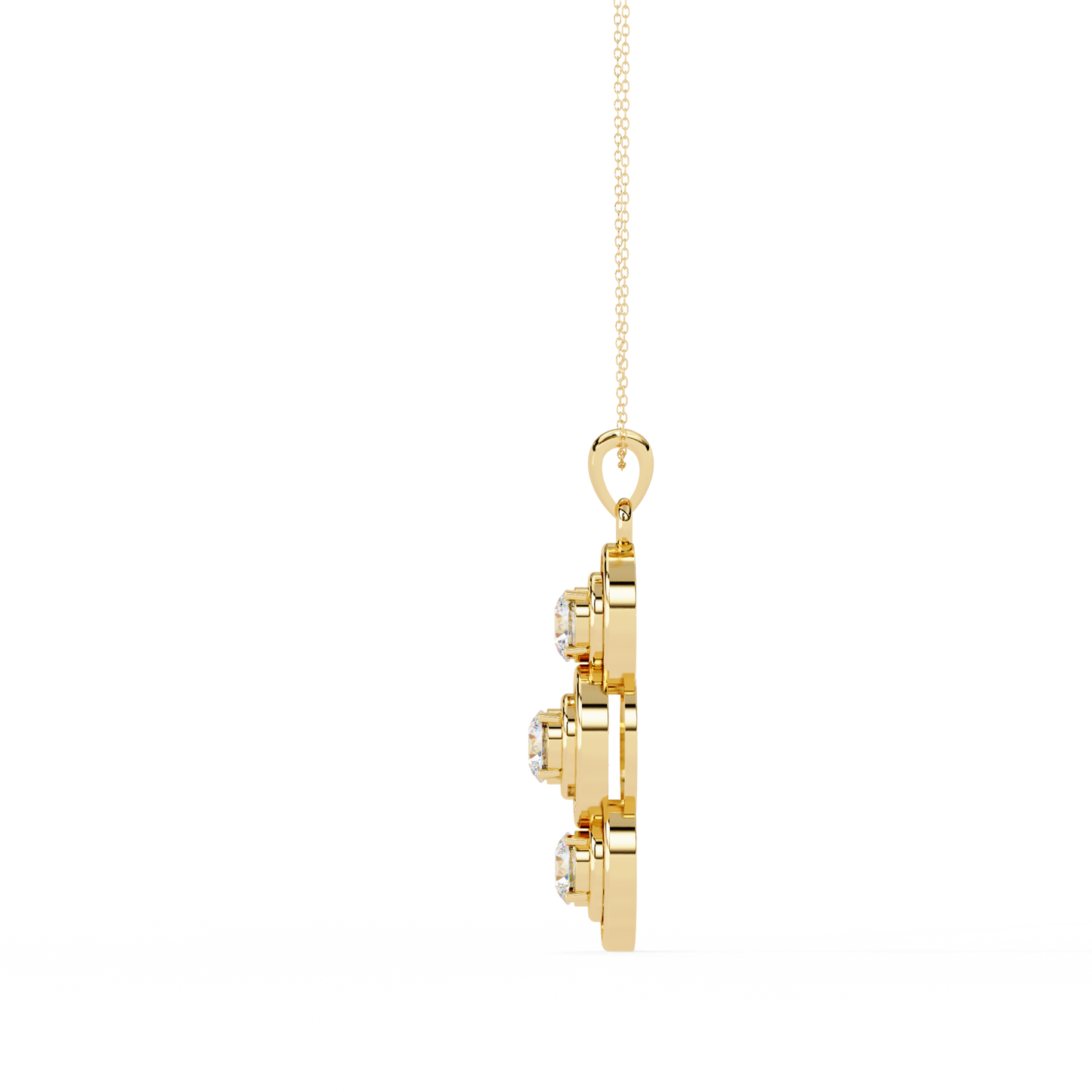 lgd pendant round stone (1.23ct) in 14k gold without chain