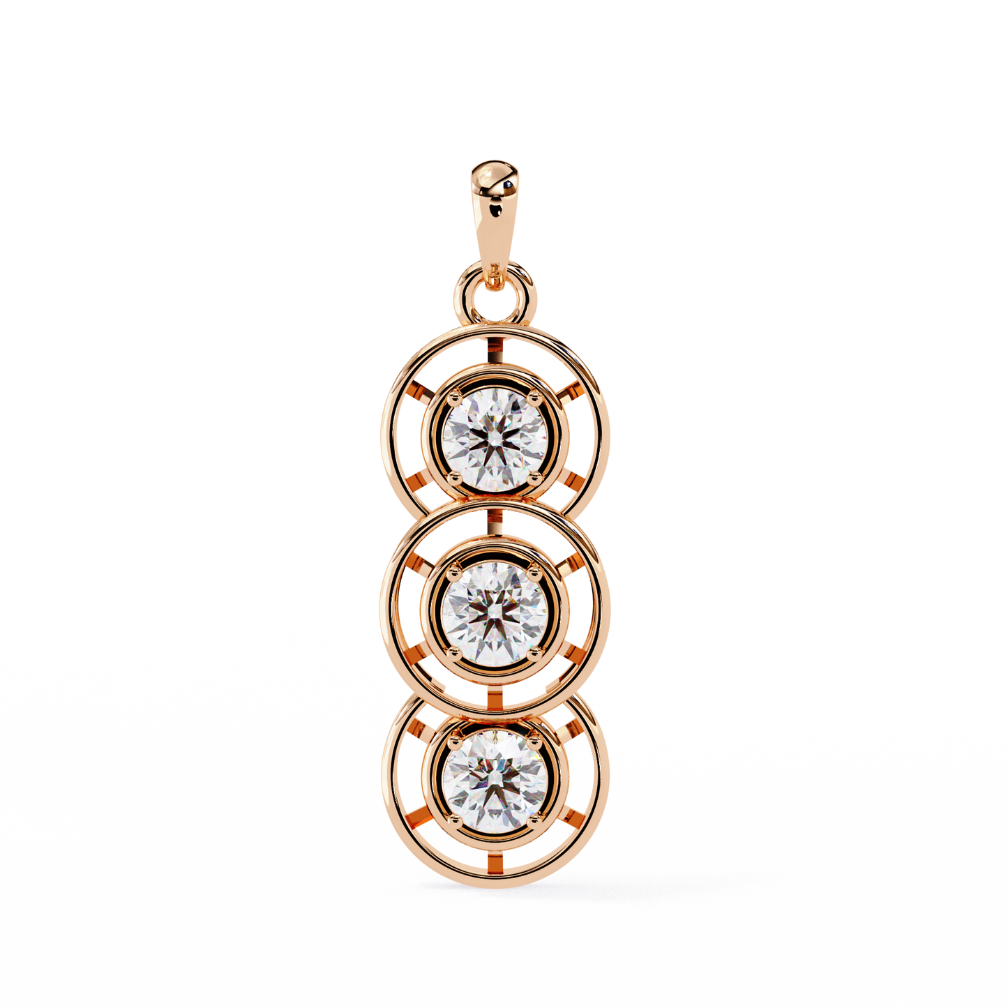 lgd pendant round stone (1.23ct) in 14k gold without chain