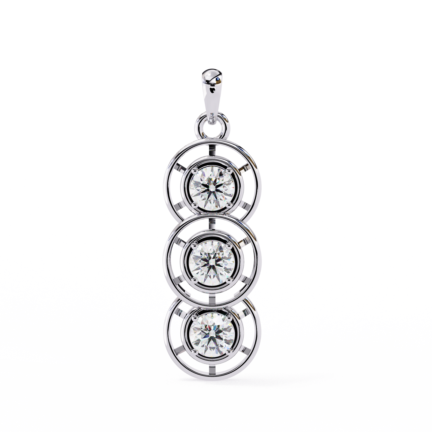 lgd pendant round stone (1.23ct) in 14k gold without chain