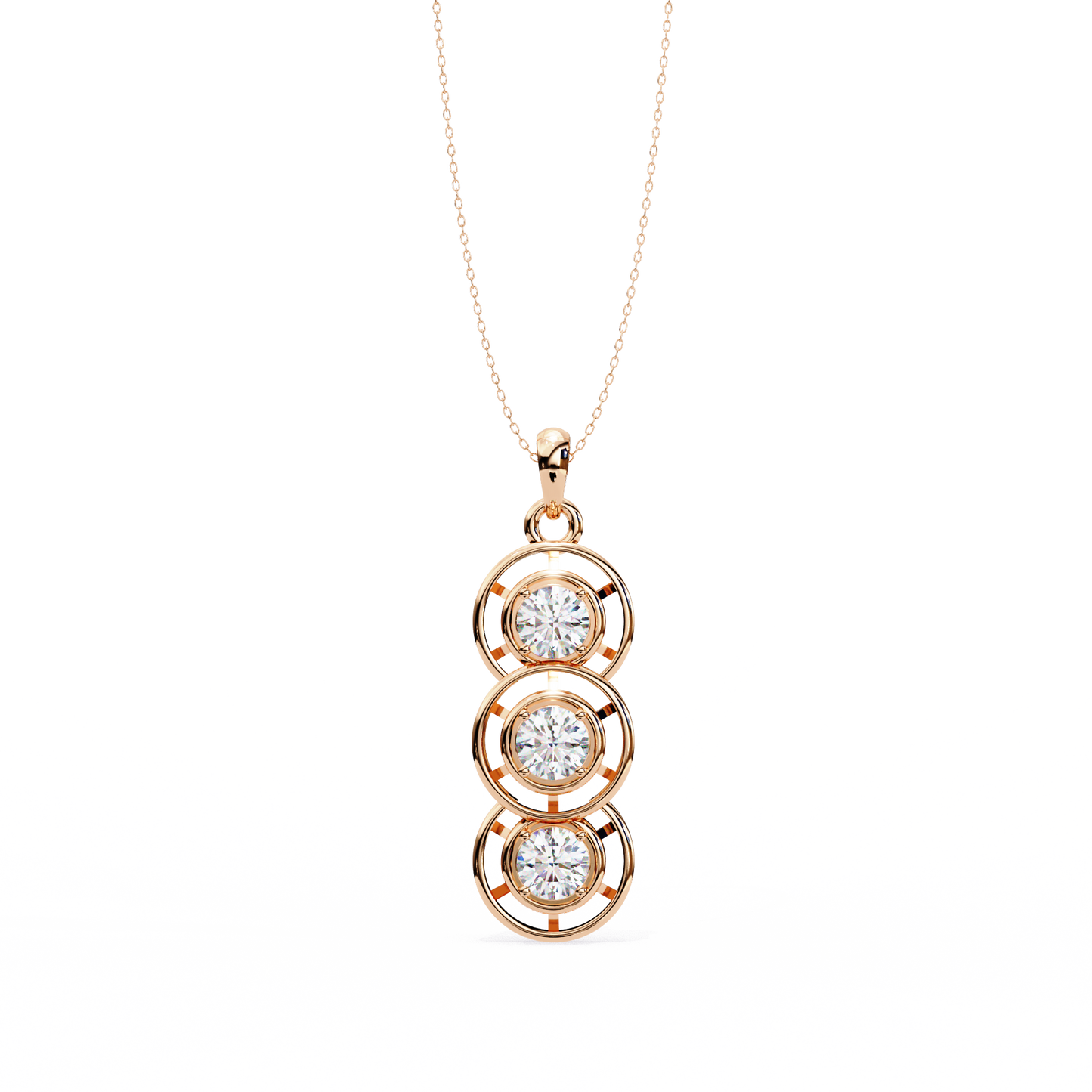 lgd pendant round stone (1.23ct) in 14k gold without chain