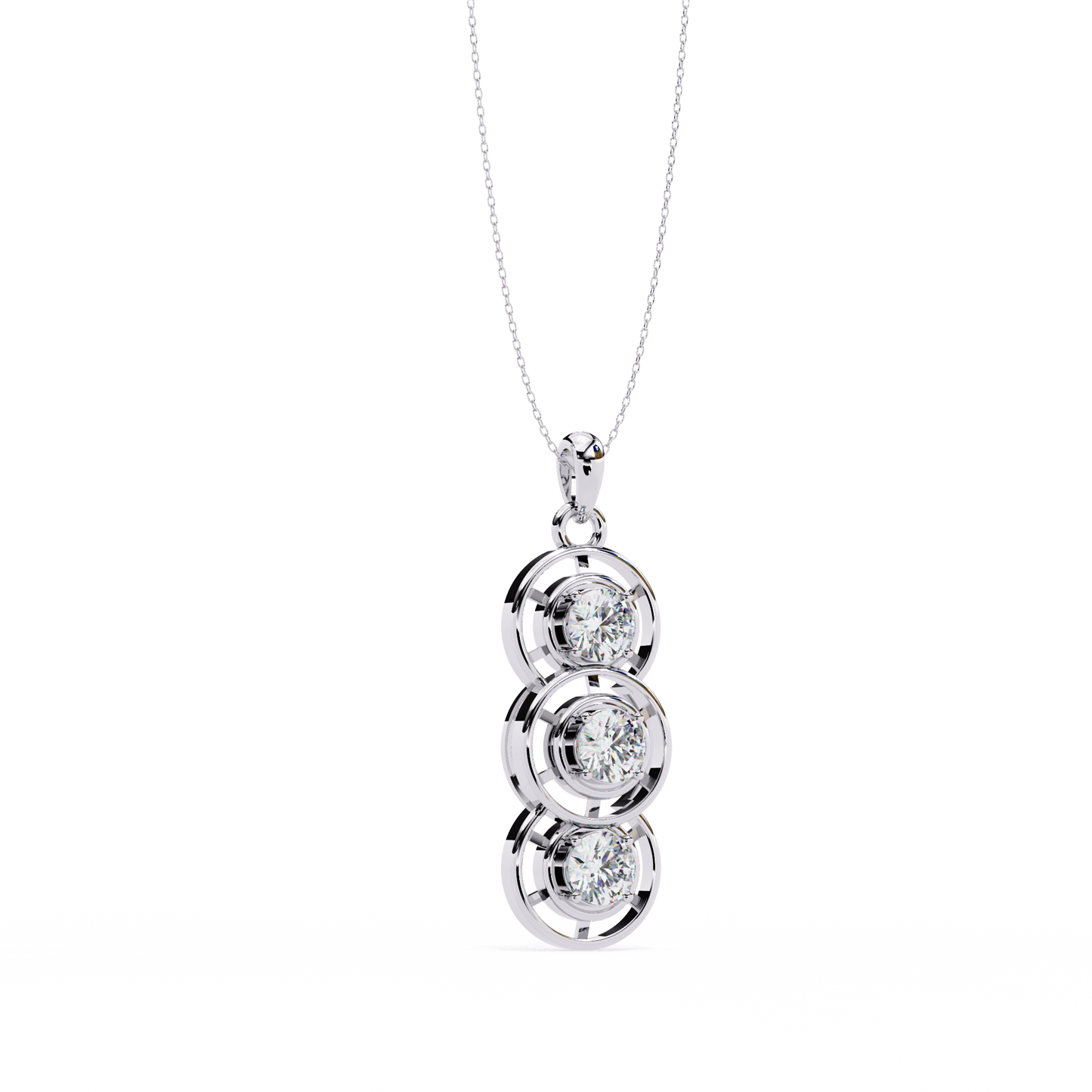 lgd pendant round stone (1.23ct) in 14k gold without chain