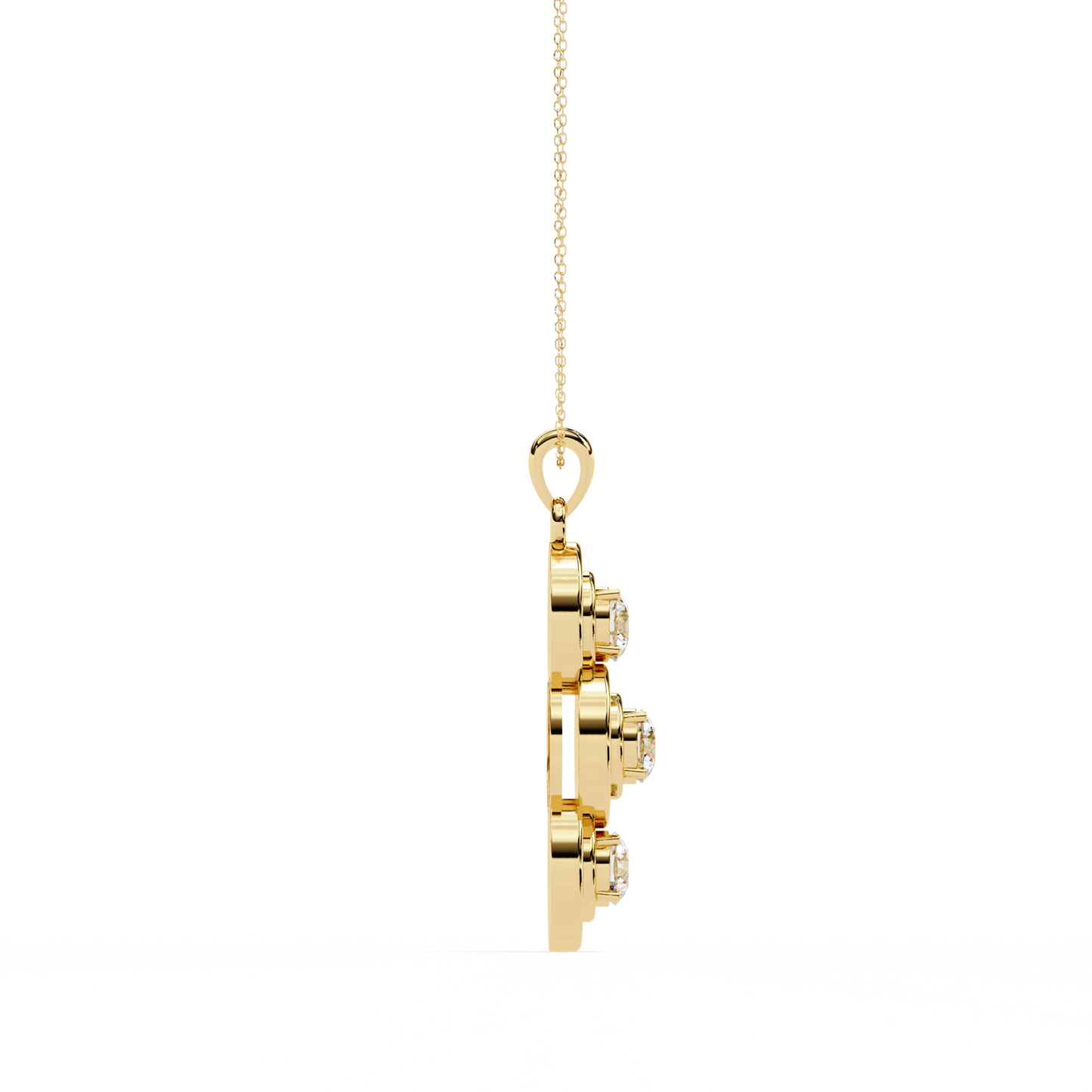 lgd pendant round stone (1.23ct) in 14k gold without chain