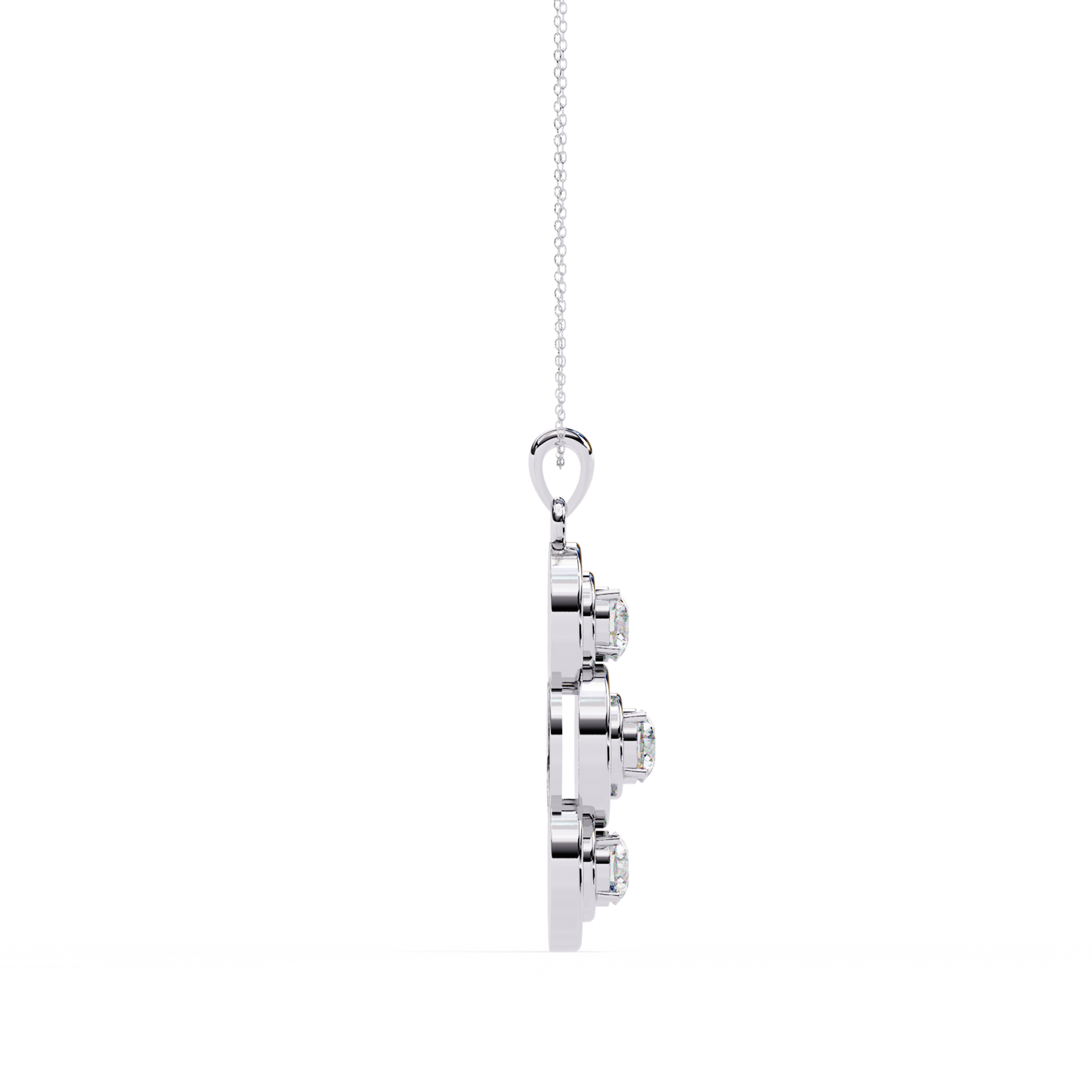 lgd pendant round stone (1.23ct) in 14k gold without chain