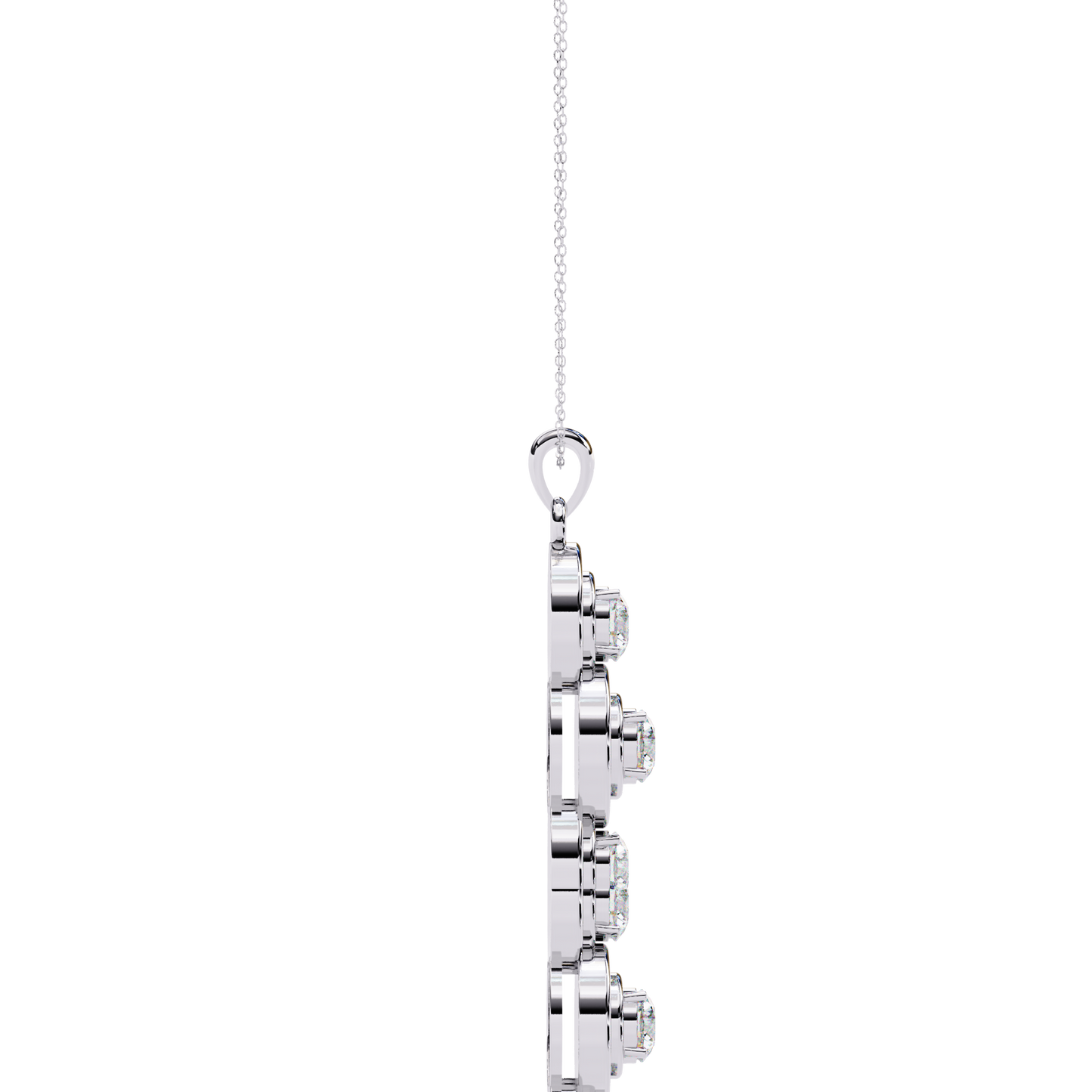 1.20 carat three-stone round cut diamond pendant necklace – elegant fine jewelry