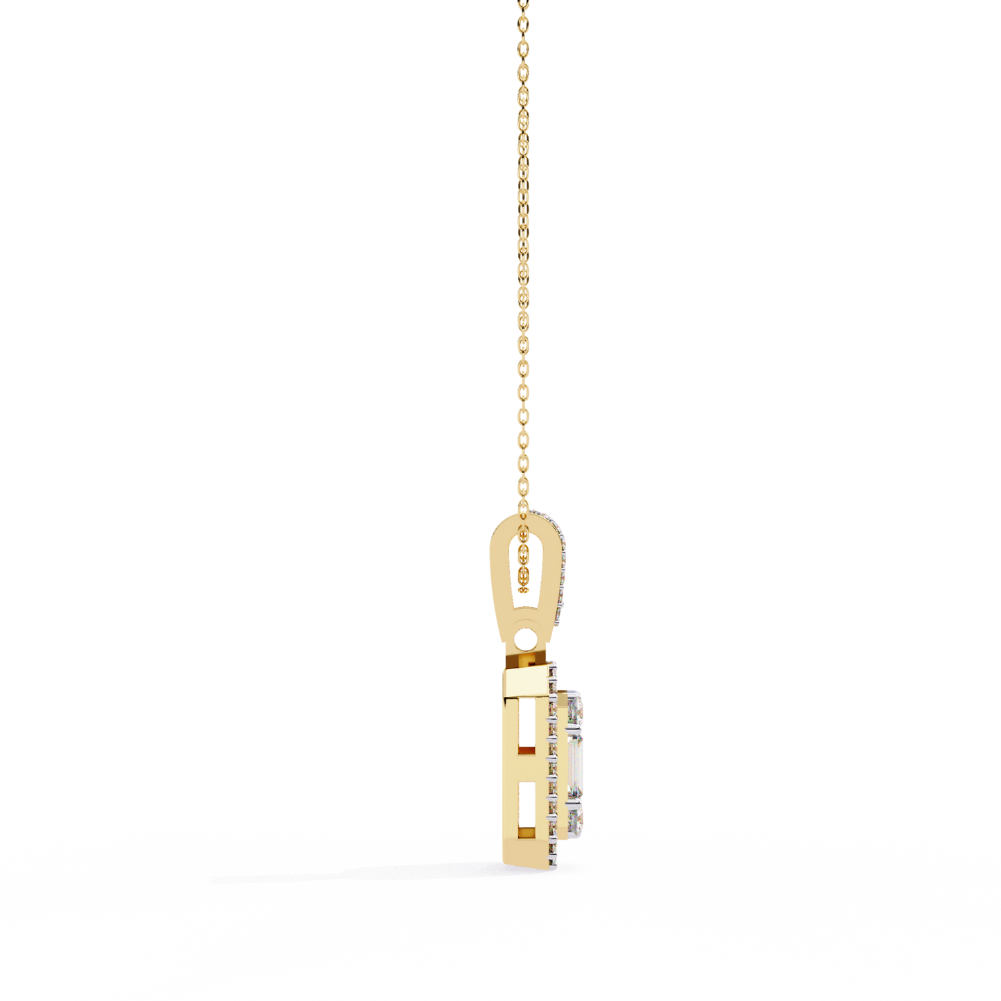 lgd pendant round stone (0.71ct ) in 14k gold without chain