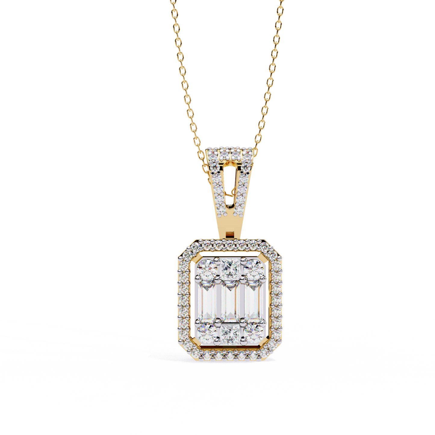 lgd pendant round stone (0.71ct ) in 14k gold without chain
