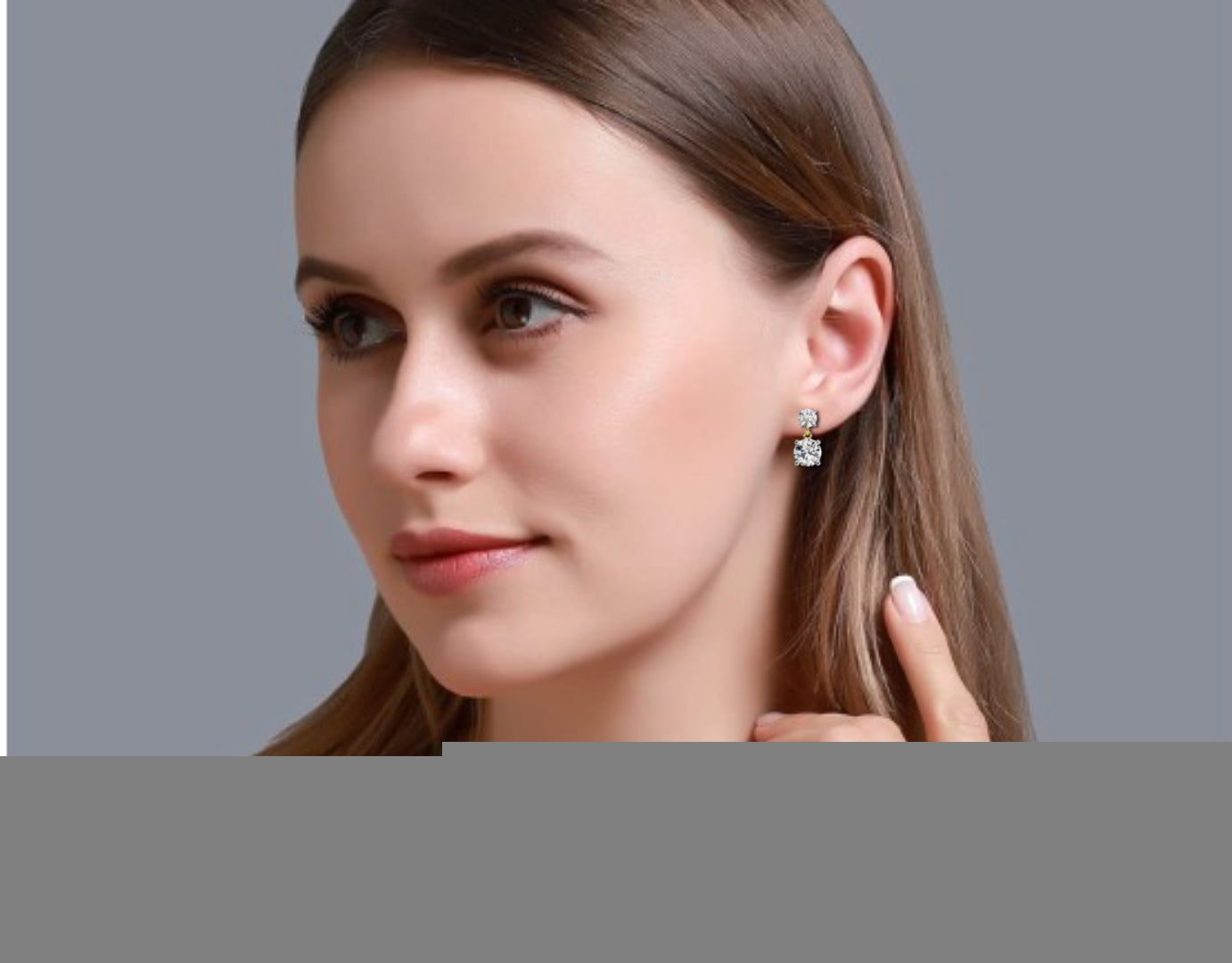 3.20 carat round cut diamond two-stone drop earrings – elegant jewelry collection