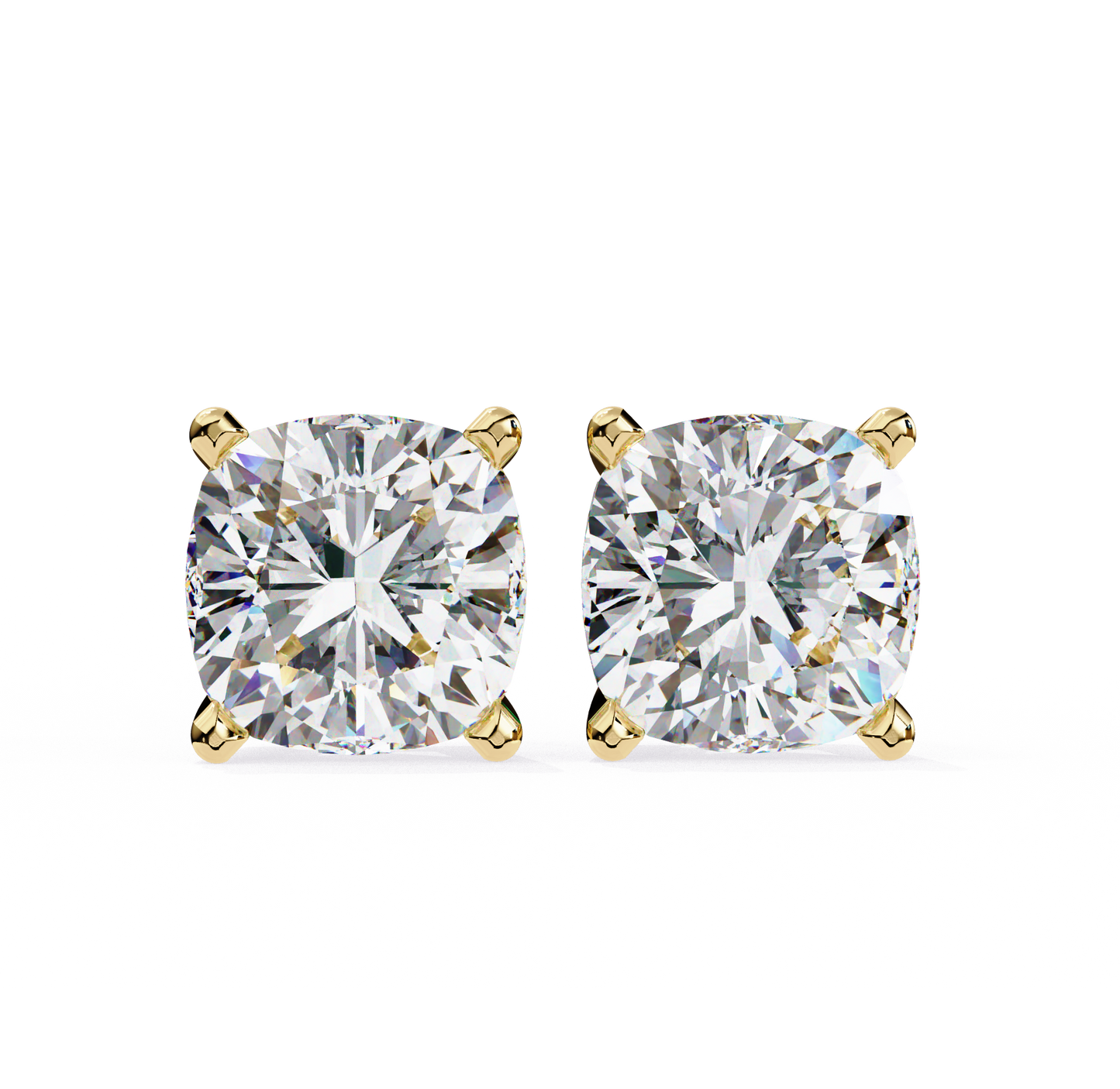 2.30 carat cushion cut diamond stud earrings - modern jewelry