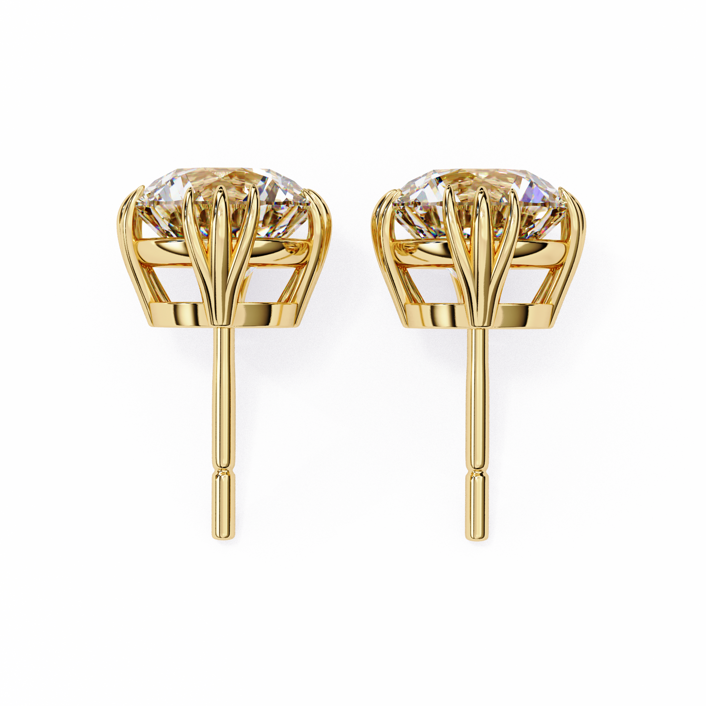 2.80 carat round cut diamond solitaire stud earrings – elegant everyday jewelry